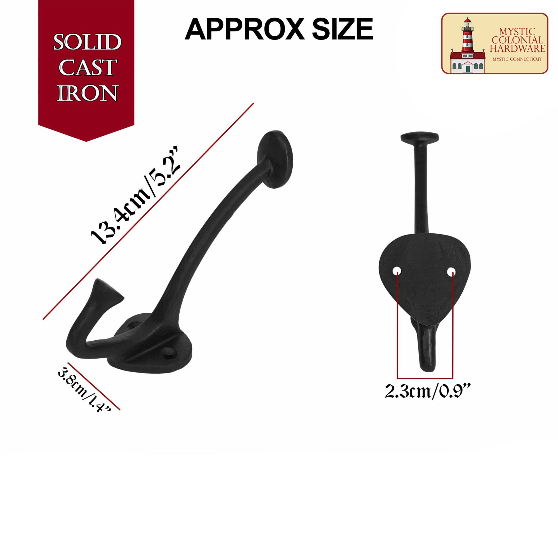 Ganchos de Pared Rústicos de Hierro Fundido: Ideales para Ambientes Victorianos, Coloniales, Retro, Steampunk, Góticos y Barrocos (13.4x3.8) Cm - Imagen 3
