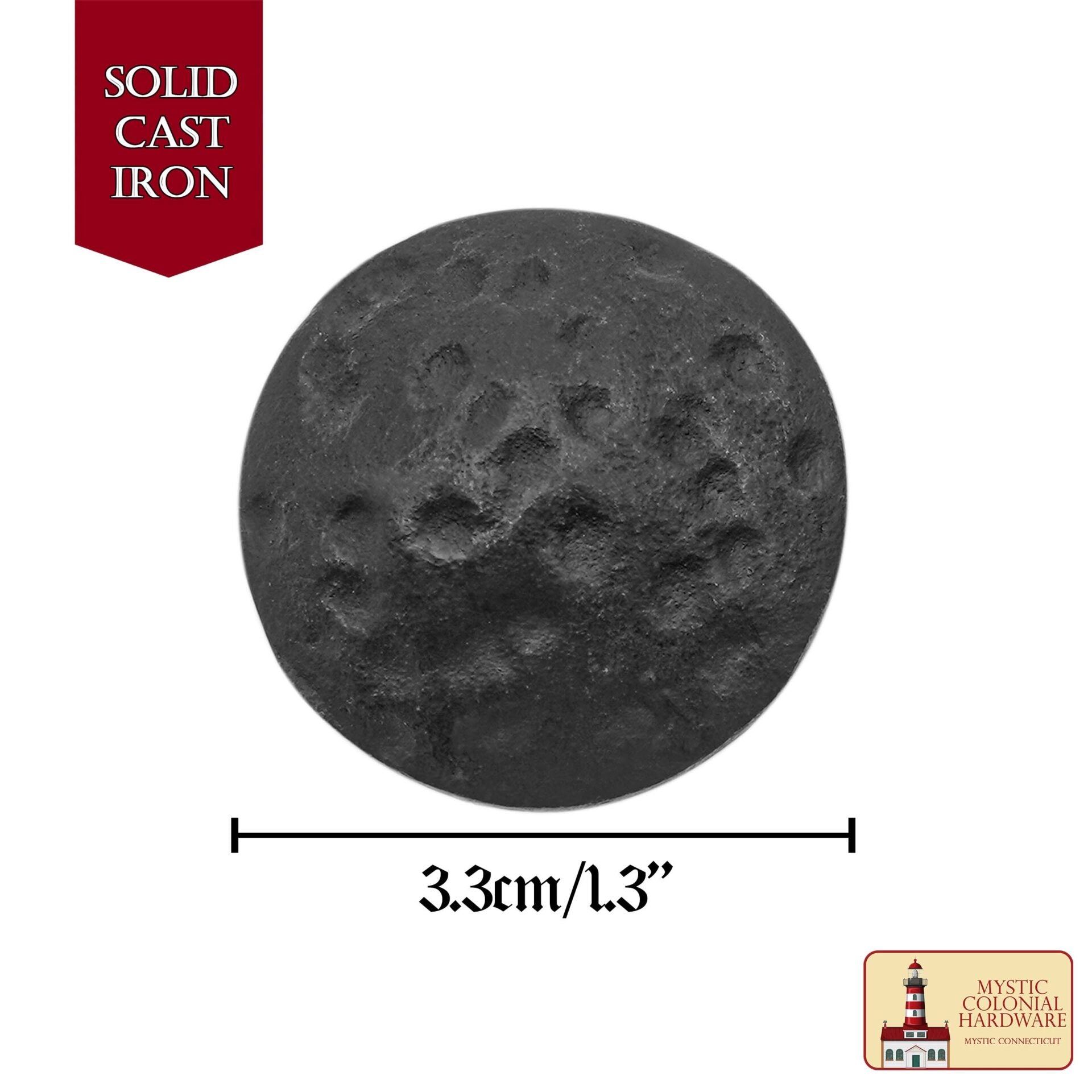 Pomo Cuadrado de Hierro Forjado a Mano - 1 1/4 Pulgadas de Diámetro - Imagen 3