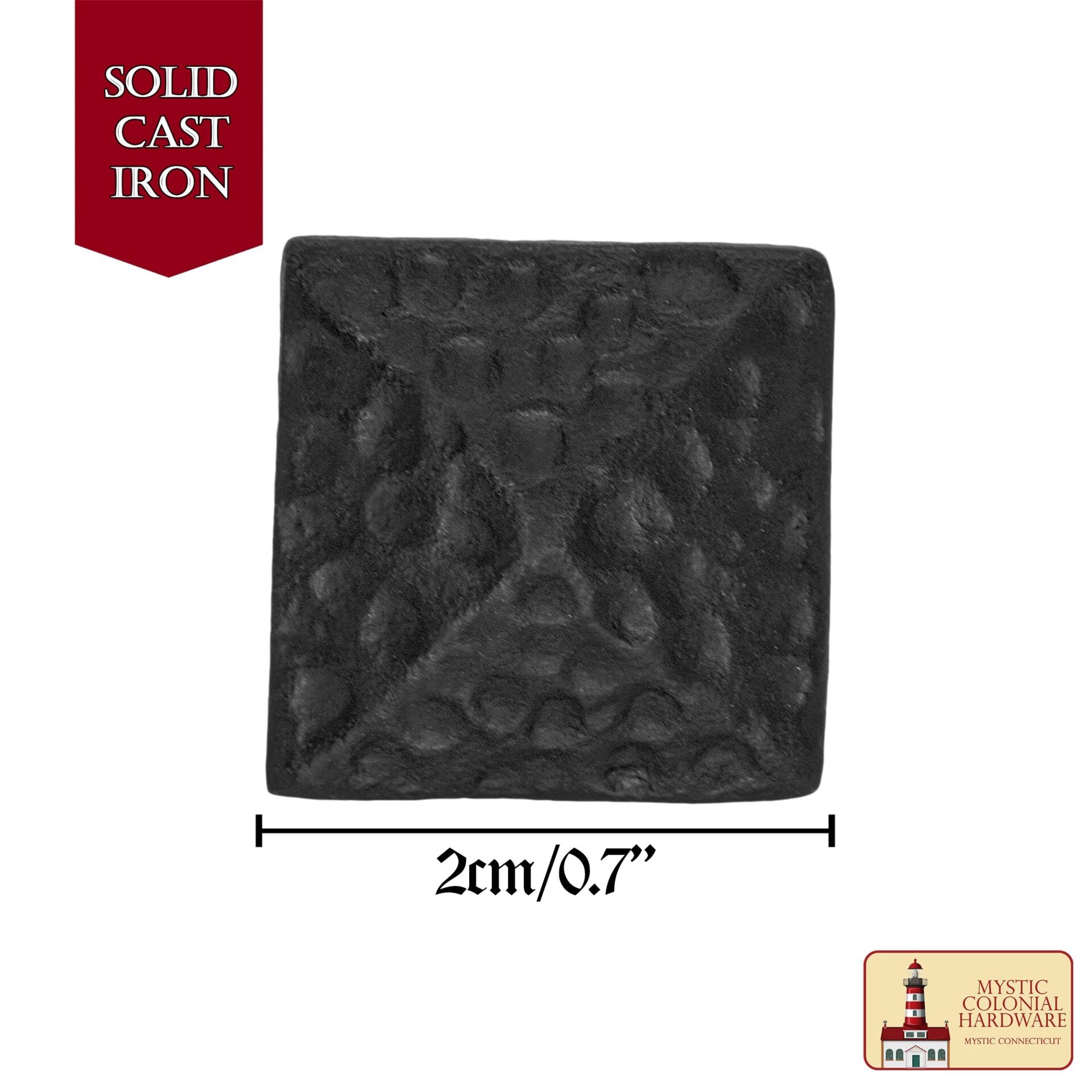 Pomo Cuadrado de Hierro Forjado a Mano - 1 1/4 Pulgadas de Diámetro - Imagen 3