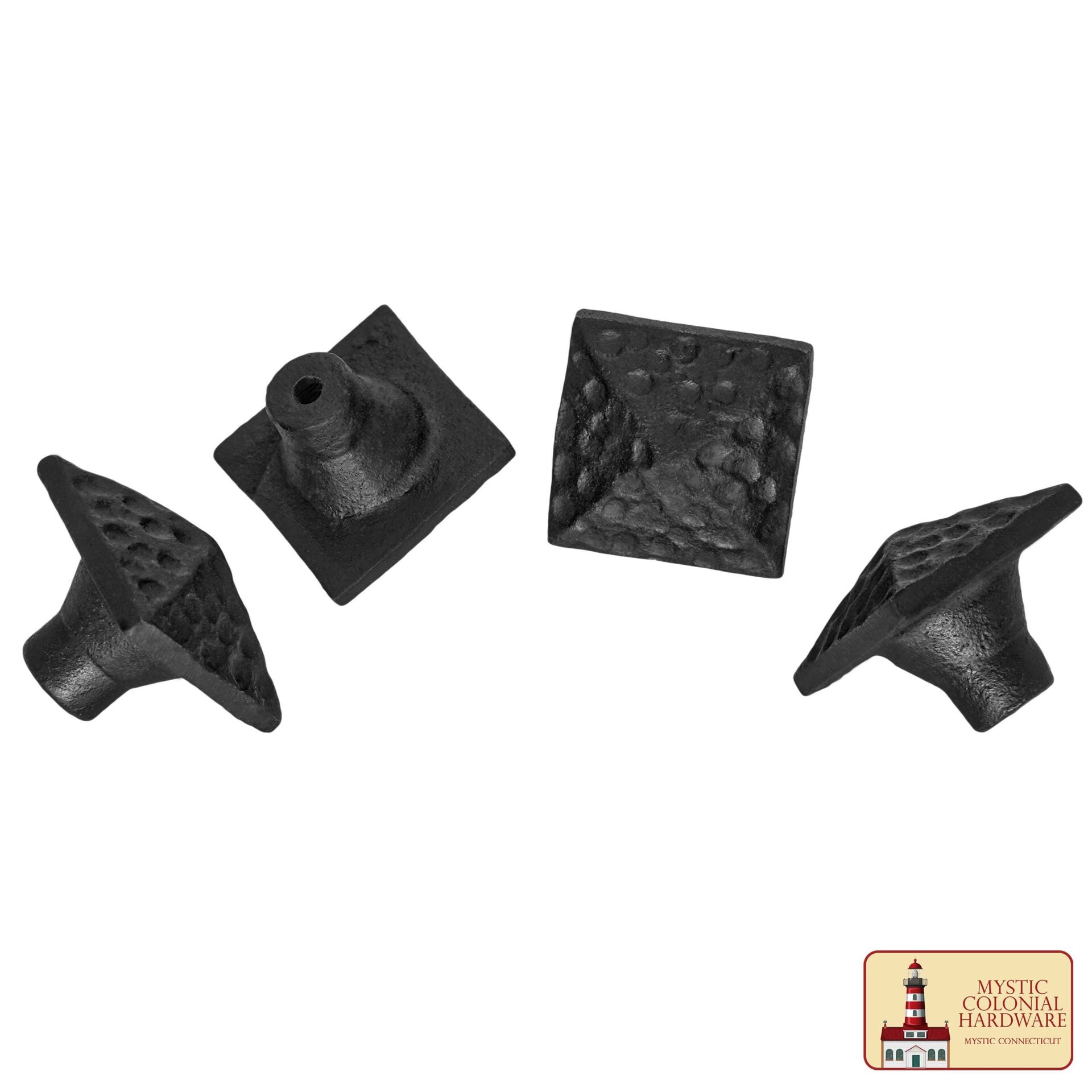 Pomo Cuadrado de Hierro Forjado a Mano - 1 1/4 Pulgadas de Diámetro (juego de 4) - Imagen 5