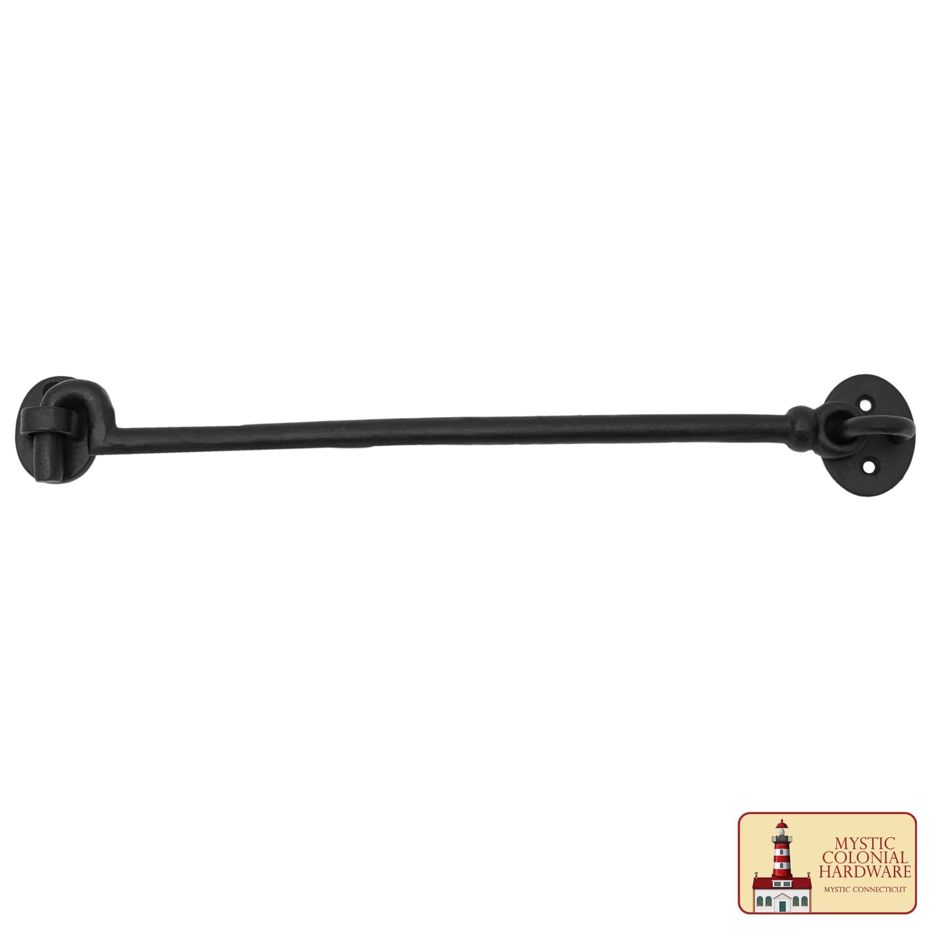 Hierro Forjado Negro Cabina Gancho Ojo 12.5" Largo Grande Decorativo Privacidad Gancho Pestillos para Armario Ventana Cocina Puertas Corredizas o de Granero - Imagen 2