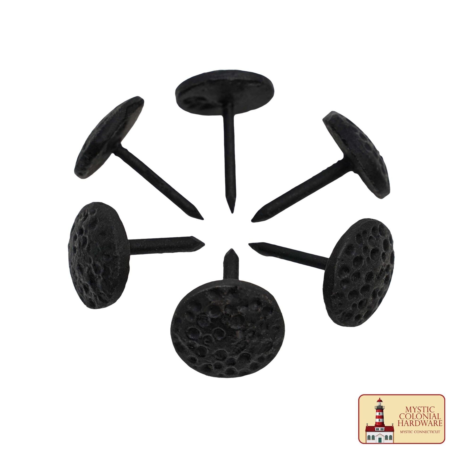 Clavos Clavos Decorativos Redondos Largos de Hierro, Forjados a Mano, Acabado Ennegrecido con Aceite Natural, Juego de 6 Piezas - Imagen 1