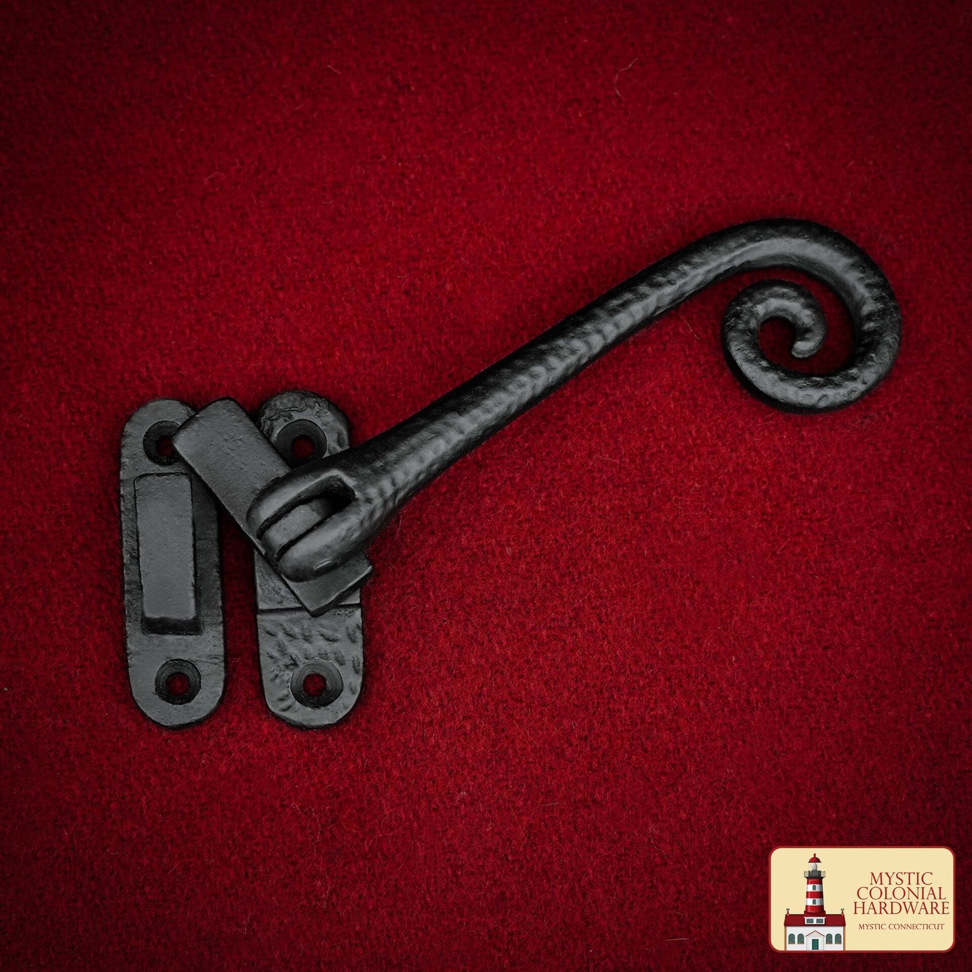 Hierro Fundido Negro Elegante Rizado Reversible Pestillo de la Ventana Abatible, Tamaño: 5.4 "x 2.2" - Imagen 2