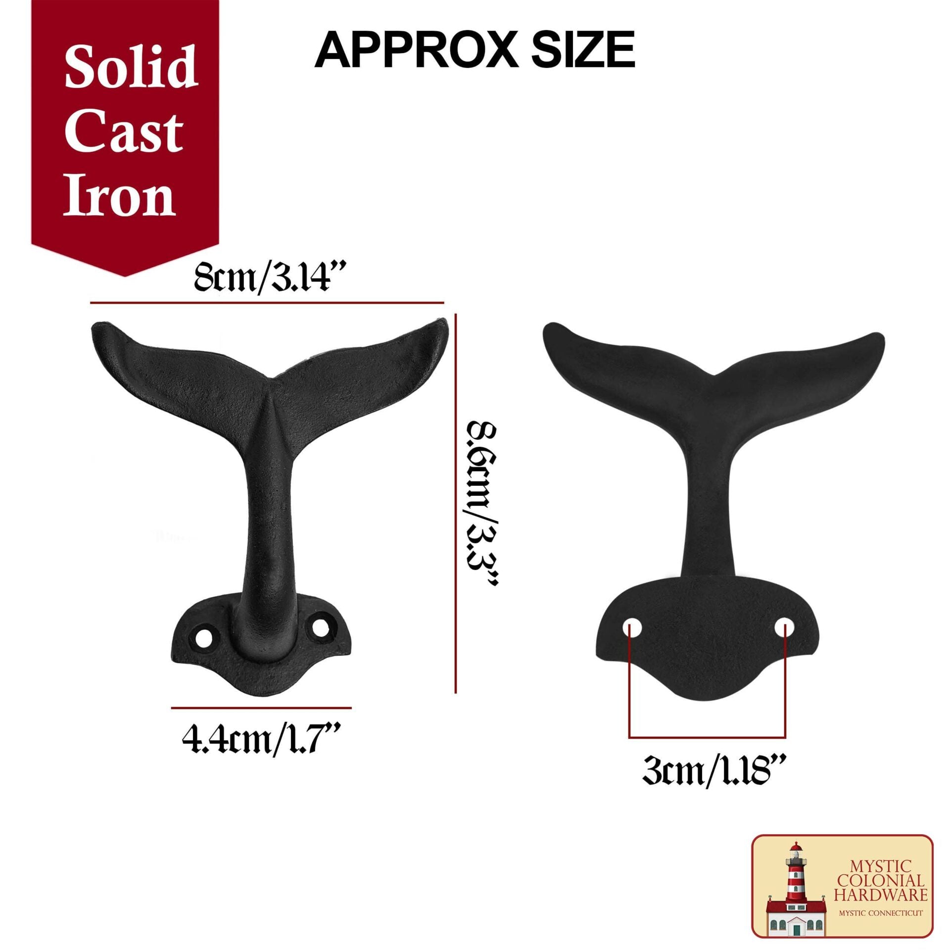 Ganchos de Pared Rústicos de Hierro Fundido, Ganchos Utilitarios Retro Resistentes para Colgar Abrigos, Bolsos, Toallas, Batas, Sombreros y Más, Acabado: Ennegrecido con Aceite - Imagen 3