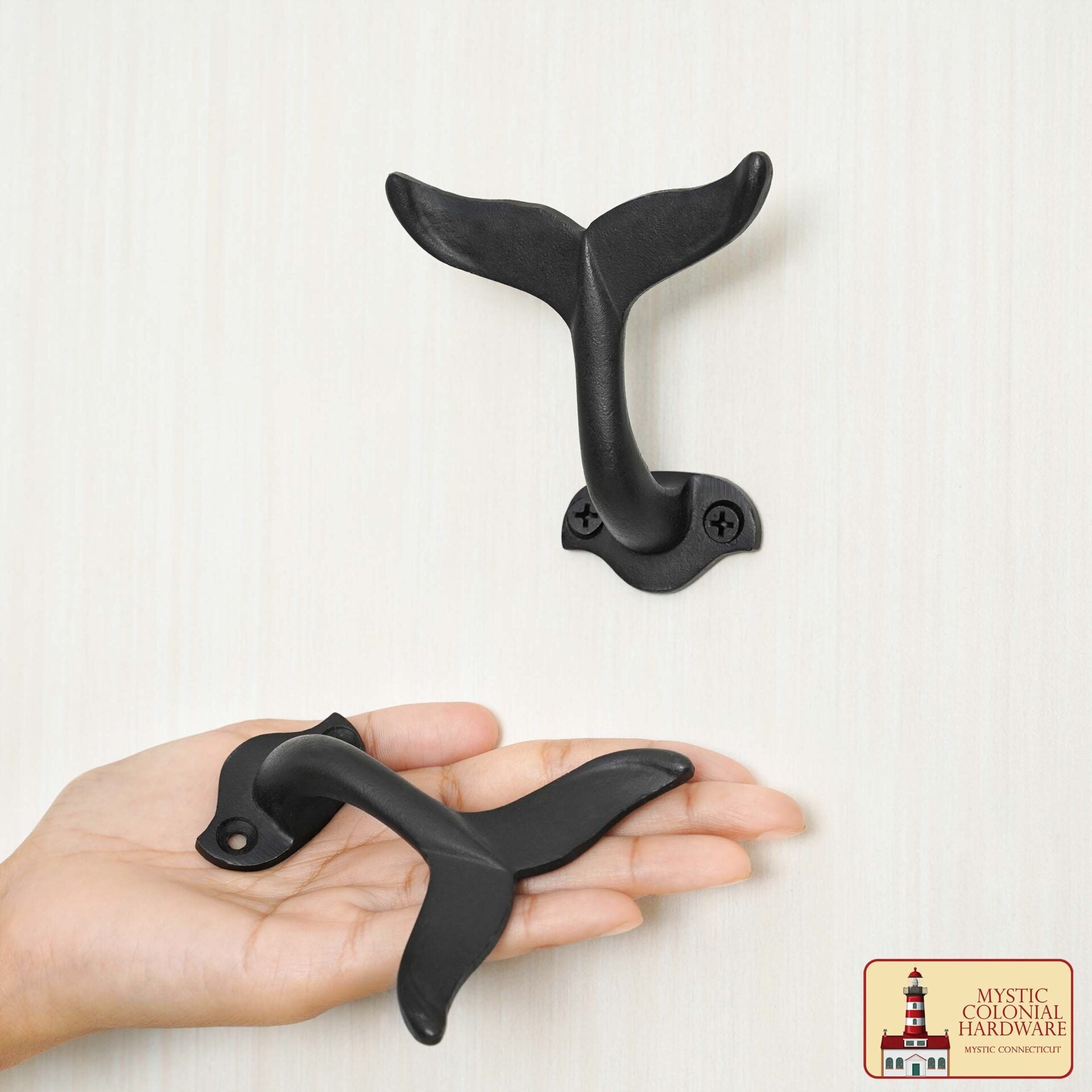 Ganchos de Pared Rústicos de Hierro Fundido, Ganchos Utilitarios Retro Resistentes para Colgar Abrigos, Bolsos, Toallas, Batas, Sombreros y Más, Acabado: Ennegrecido con Aceite - Imagen 1