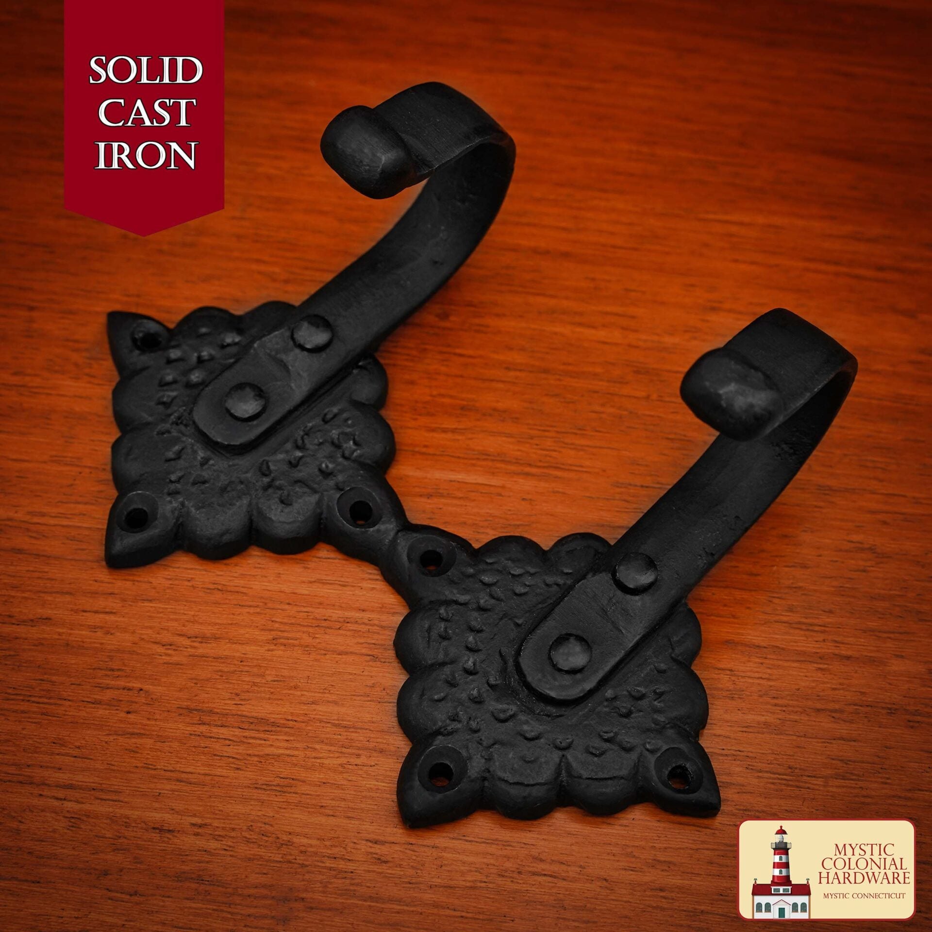 Ganchos de Pared Rústicos de Hierro Fundido - Ganchos Retro para Abrigos, Bolsos, Toallas, Albornoces, Sombreros y Más - Herrajes de Pared Vintage Negros - Imagen 2