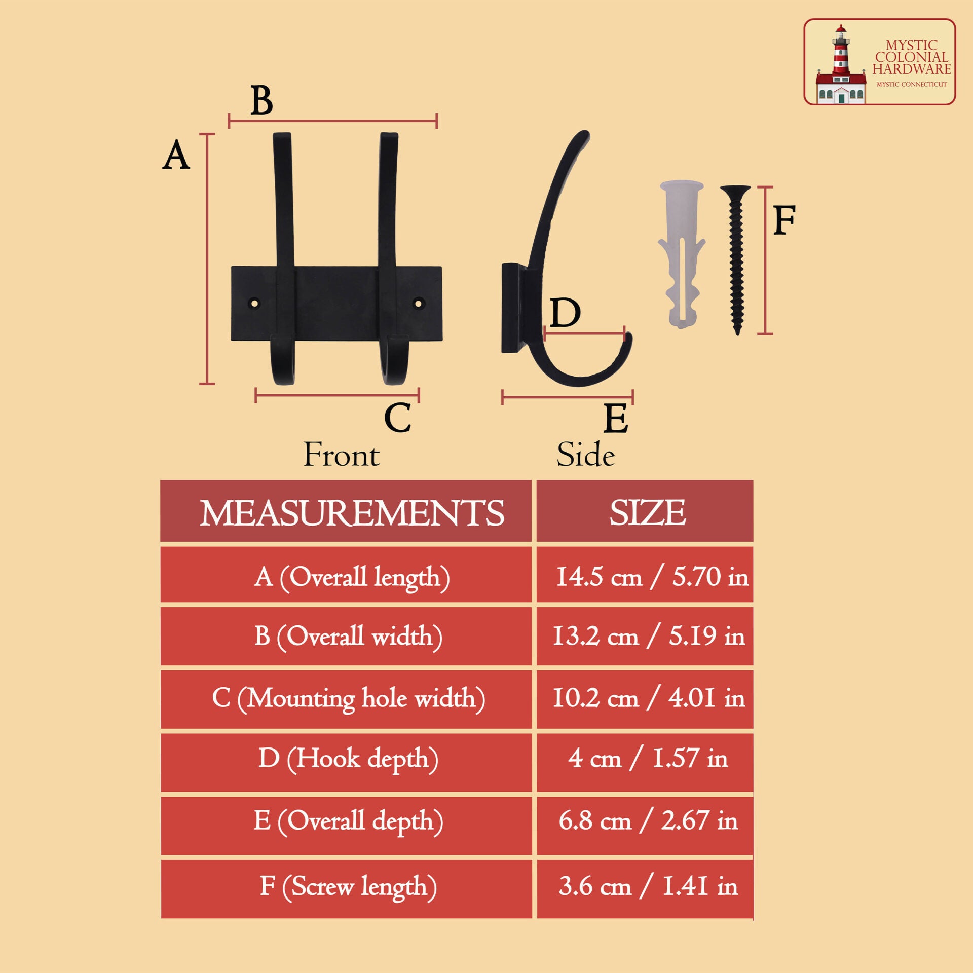 Ganchos de Pared de Hierro Forjado Rústico - Ganchos Forjados a Mano para Abrigos, Bolsos, Toallas, Batas, Sombreros y Más - Herrajes de Pared Negros Vintage - Imagen 3