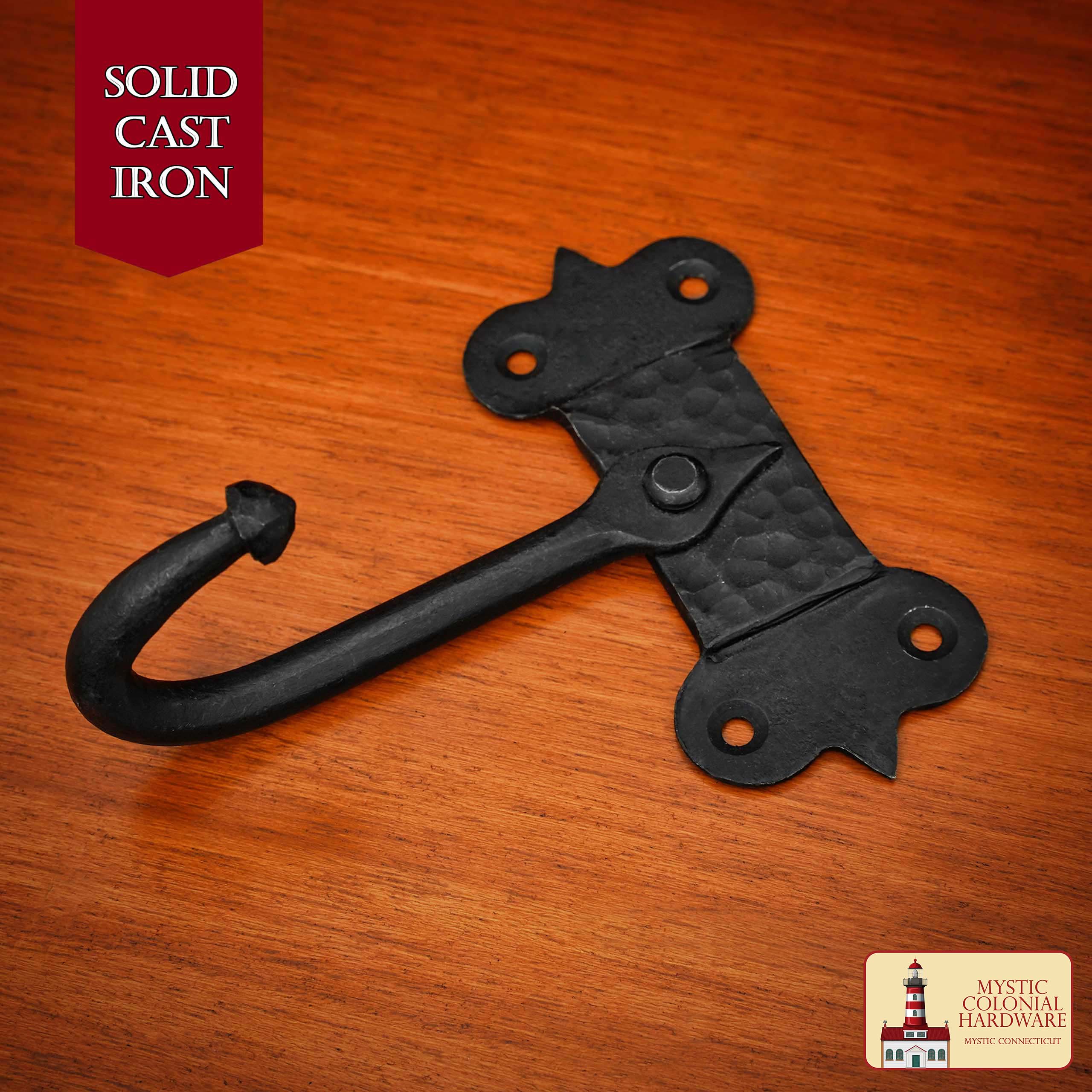 Rústico de Hierro Fundido Ganchos de Pared, Heavy Duty Retro Utilidad Ganchos para Colgar el Abrigo, Bolsa, Toalla, Bata, Sombrero y Más, Acabado: Aceite Ennegrecido - Imagen 5