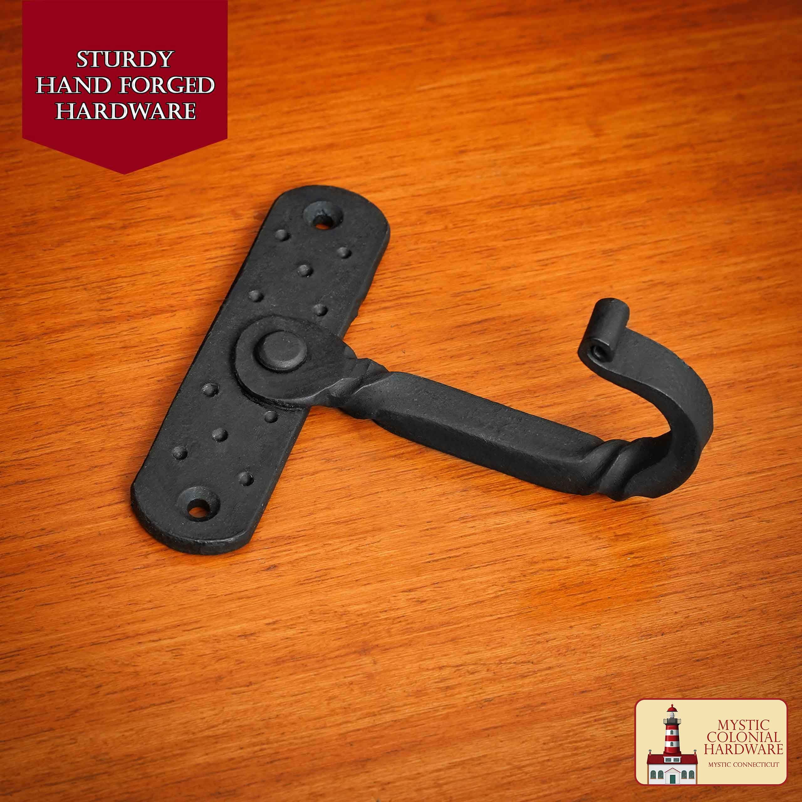 Gancho de Pared Rústico Forjado a Mano - Colgador Individual - Herrajes de Hierro Forjado para Interiores Coloniales, Victorianos, Retro, Góticos, Steampunk y Barrocos - Imagen 2