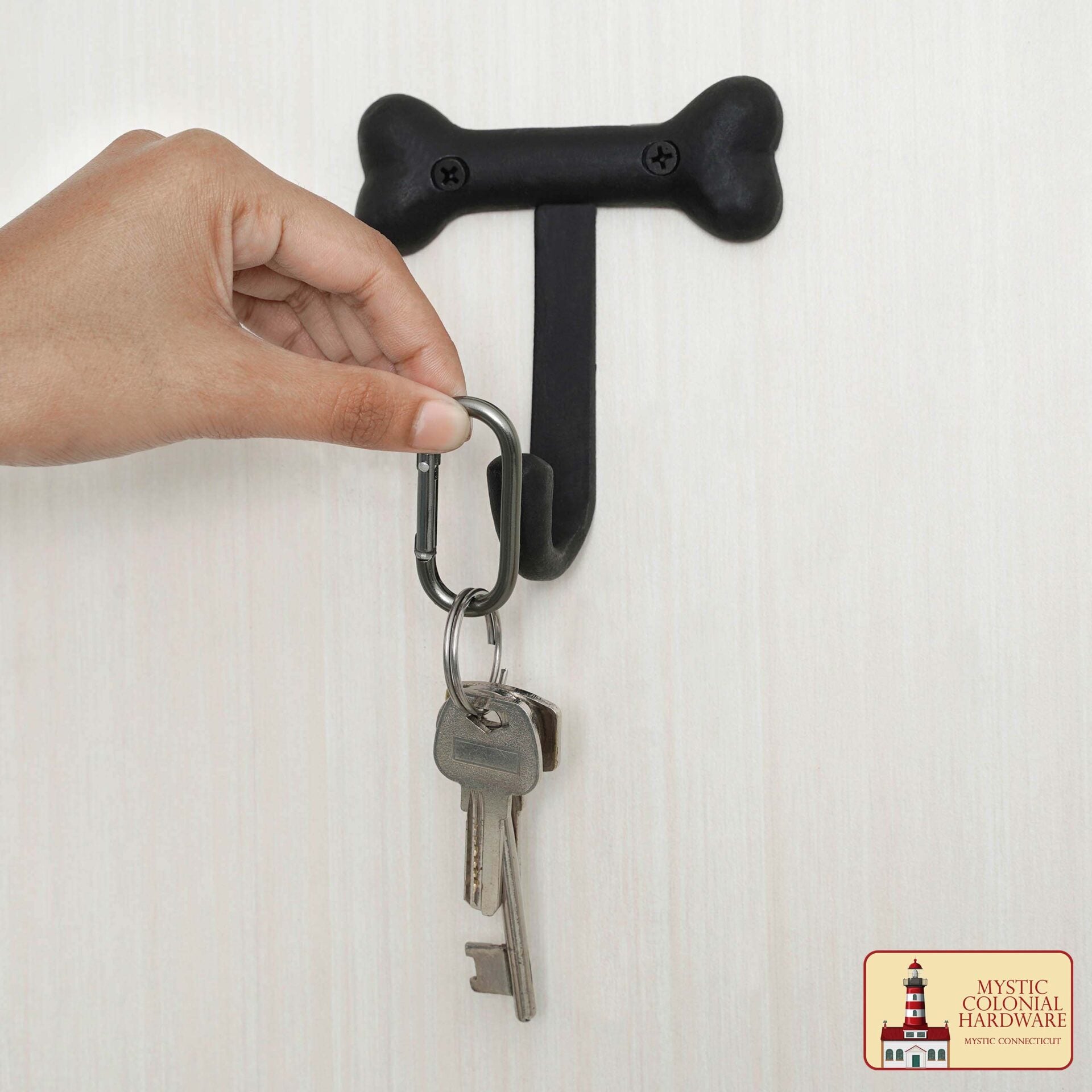 Gancho de Pared Vintage de Hierro Fundido en Forma de Hueso - Acabado Negro Rústico - Imagen 5