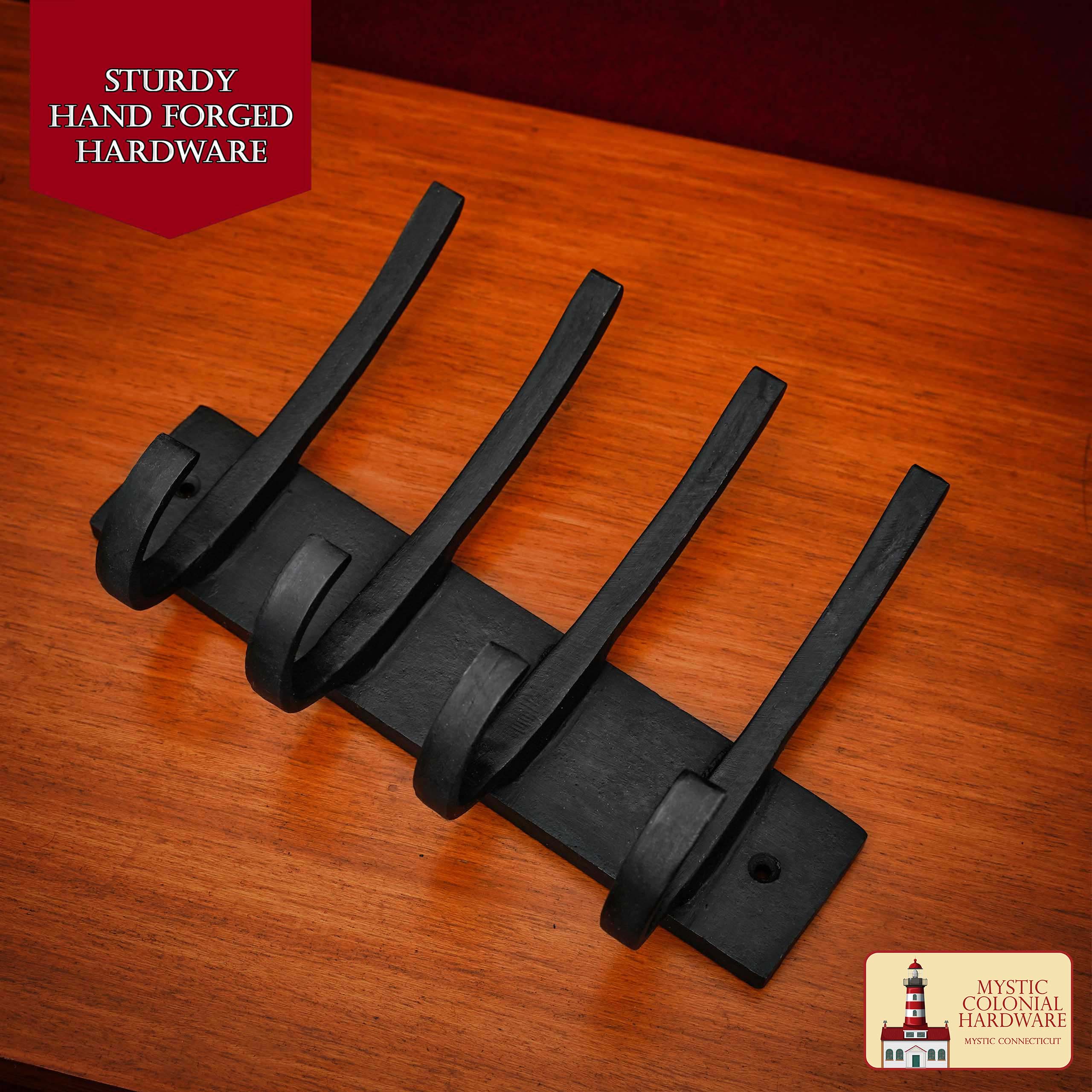 Ganchos de Pared de Hierro Forjado Rústico, Ganchos de Utilidad Retro de Alta Resistencia para Colgar Abrigos, Bolsos, Toallas, Batas, Sombreros y Más: Negro - Imagen 2