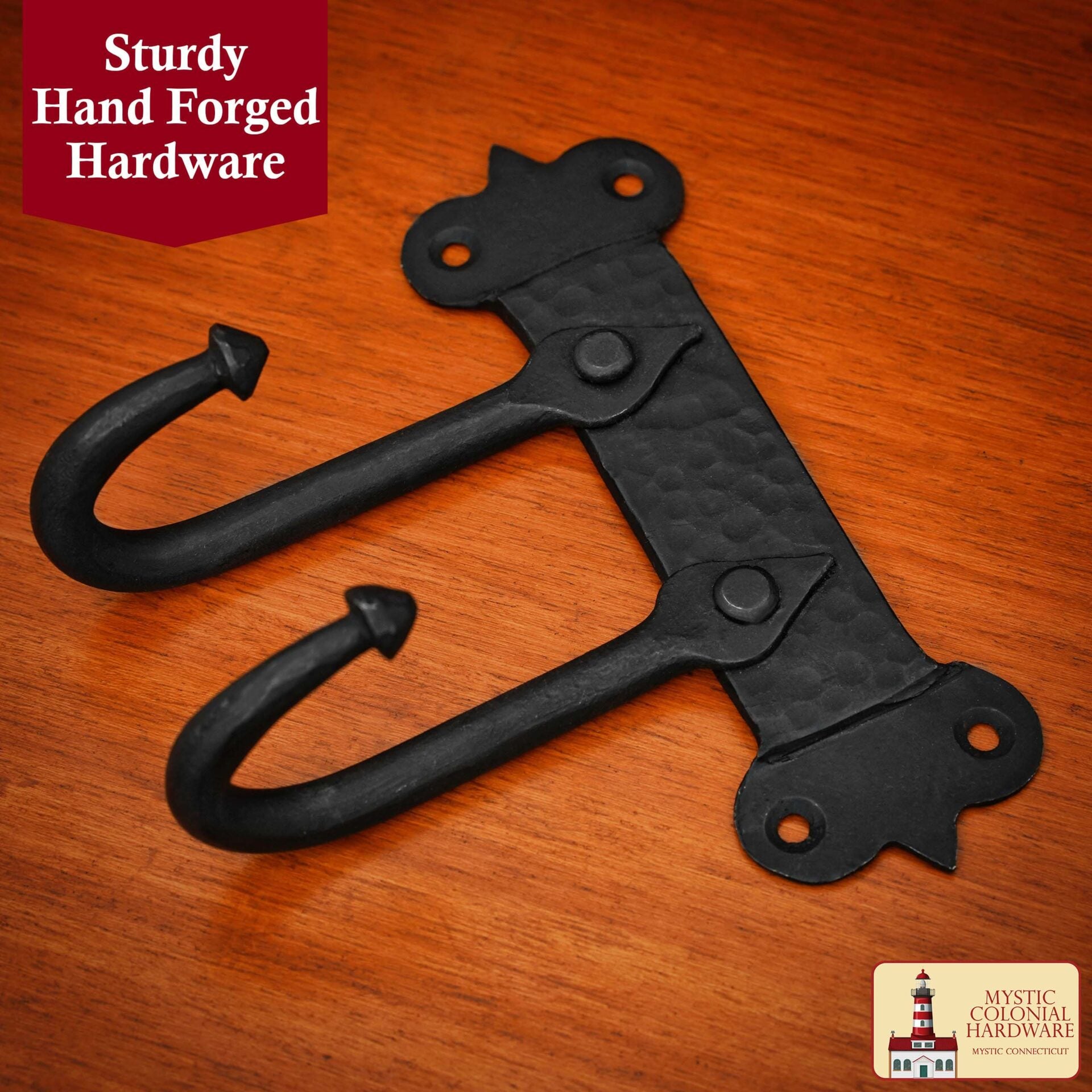 Rústico de Hierro Fundido Ganchos de Pared, Heavy Duty Retro Utilidad Ganchos para Colgar el Abrigo, Bolsa, Toalla, Bata, Sombrero y Más, Acabado: Aceite Ennegrecido - Imagen 2