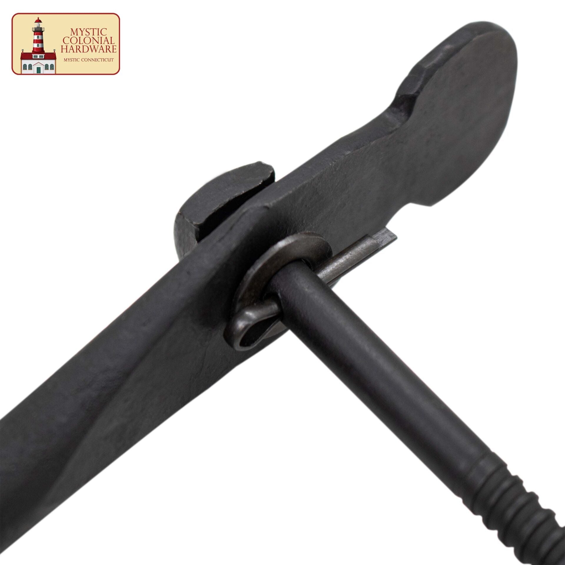 Persiana Negra Perro Cola de Rata Hierro Forjado a Mano Acabado Ennegrecido Al Aceite en Pareja - Imagen 5