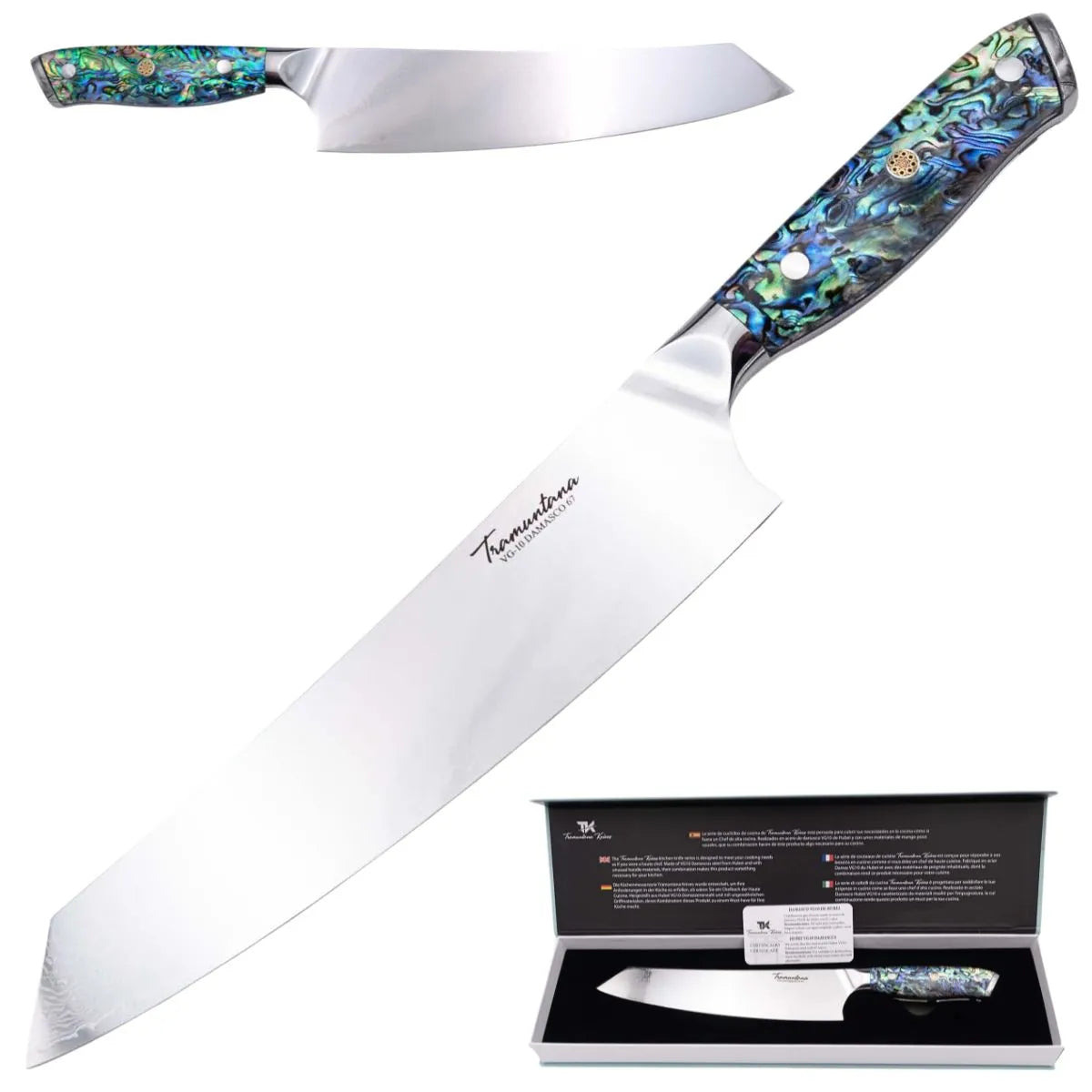 Cuchillo Kiritsuke Tramuntana Damasco VG10 67 Capas – Hoja 23 cm