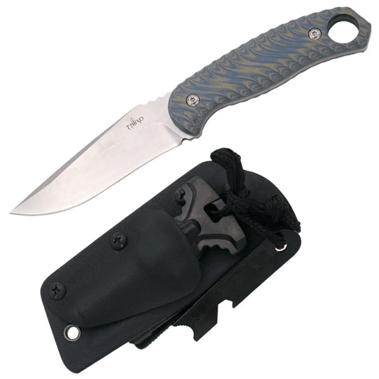 Cuchillo Táctico de Supervivencia Enterizo Bicolor con Magnesio