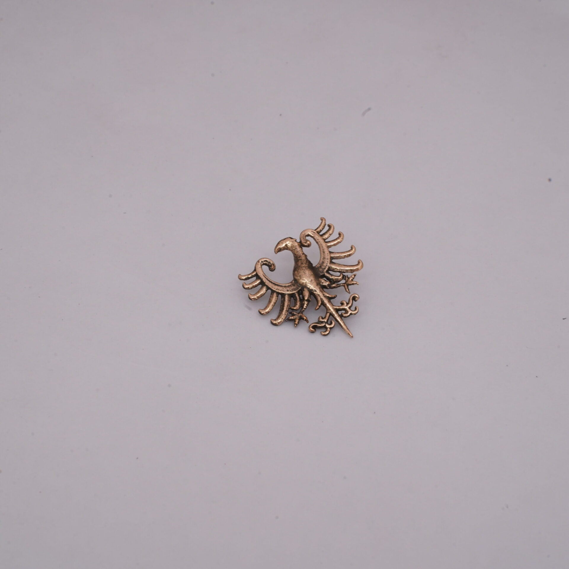Alfiler de Bronce Antiguo con Insignia de Águila Heráldica - Insignia de Bronce Macizo con Montura de Estilo Medieval - Imagen 14