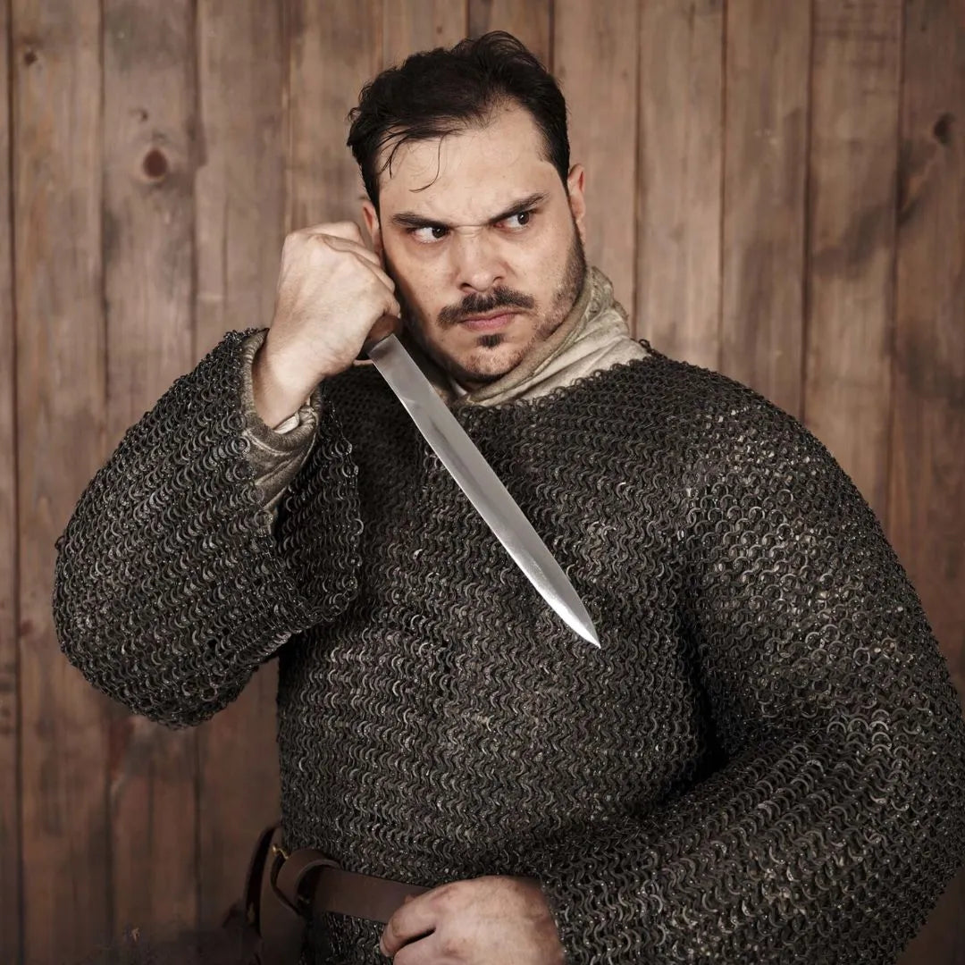 Daga Rondel Artesanal - Empuñadura de Madera y Vaina