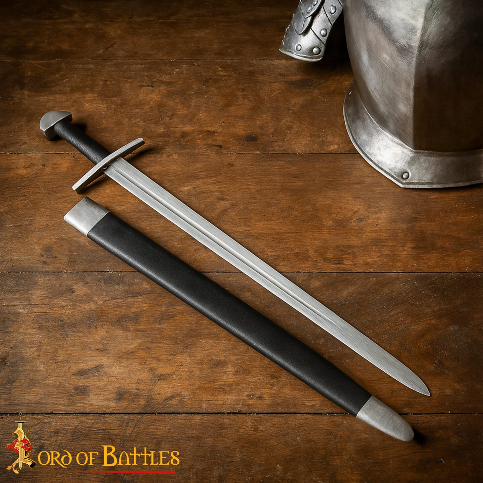 Espada Vikinga Decorativa Forjada a Mano Hoja de Acero Al Carbono con Vaina Ornamental - Imagen 1