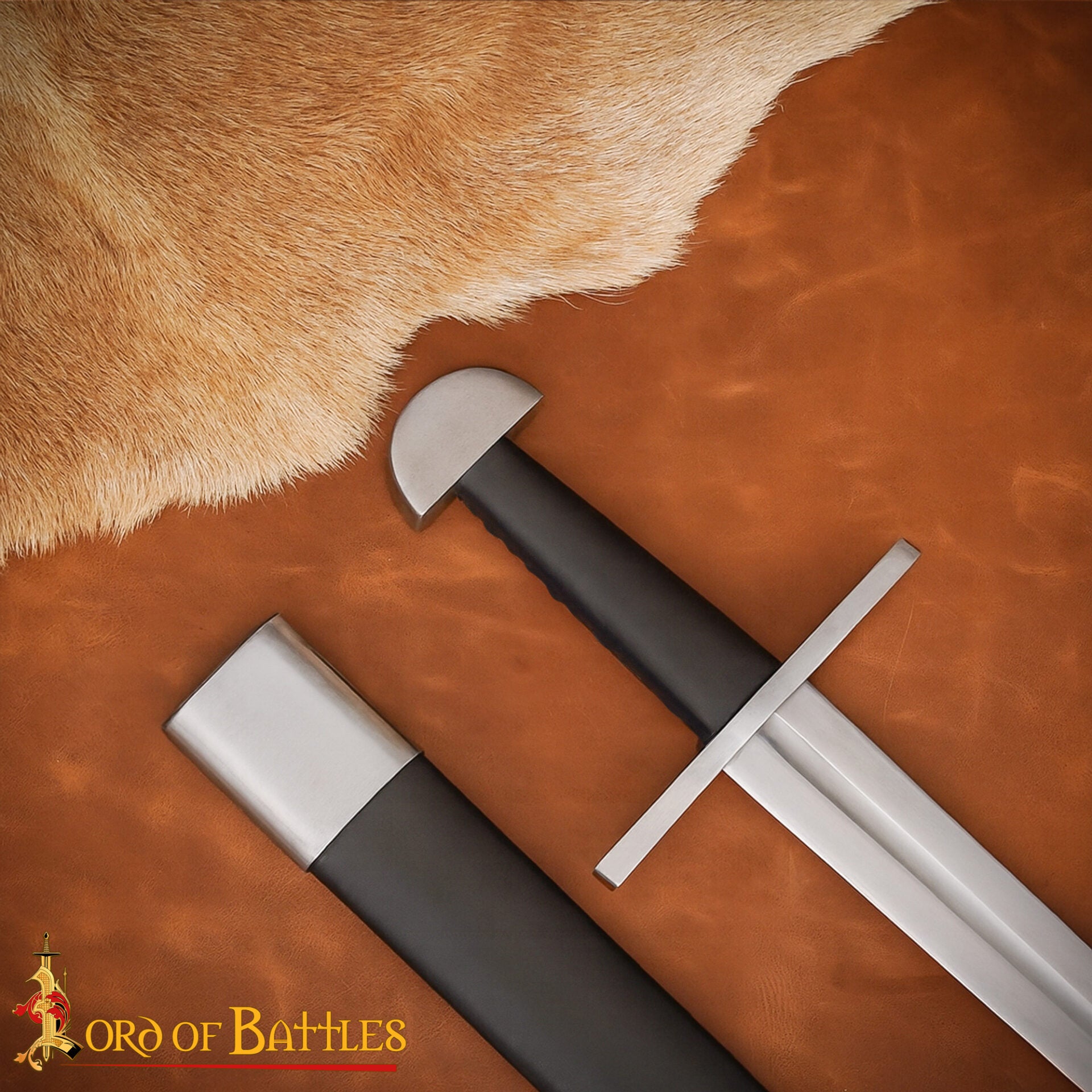 Espada Vikinga Decorativa Forjada a Mano Hoja de Acero Al Carbono con Vaina Ornamental - Imagen 4