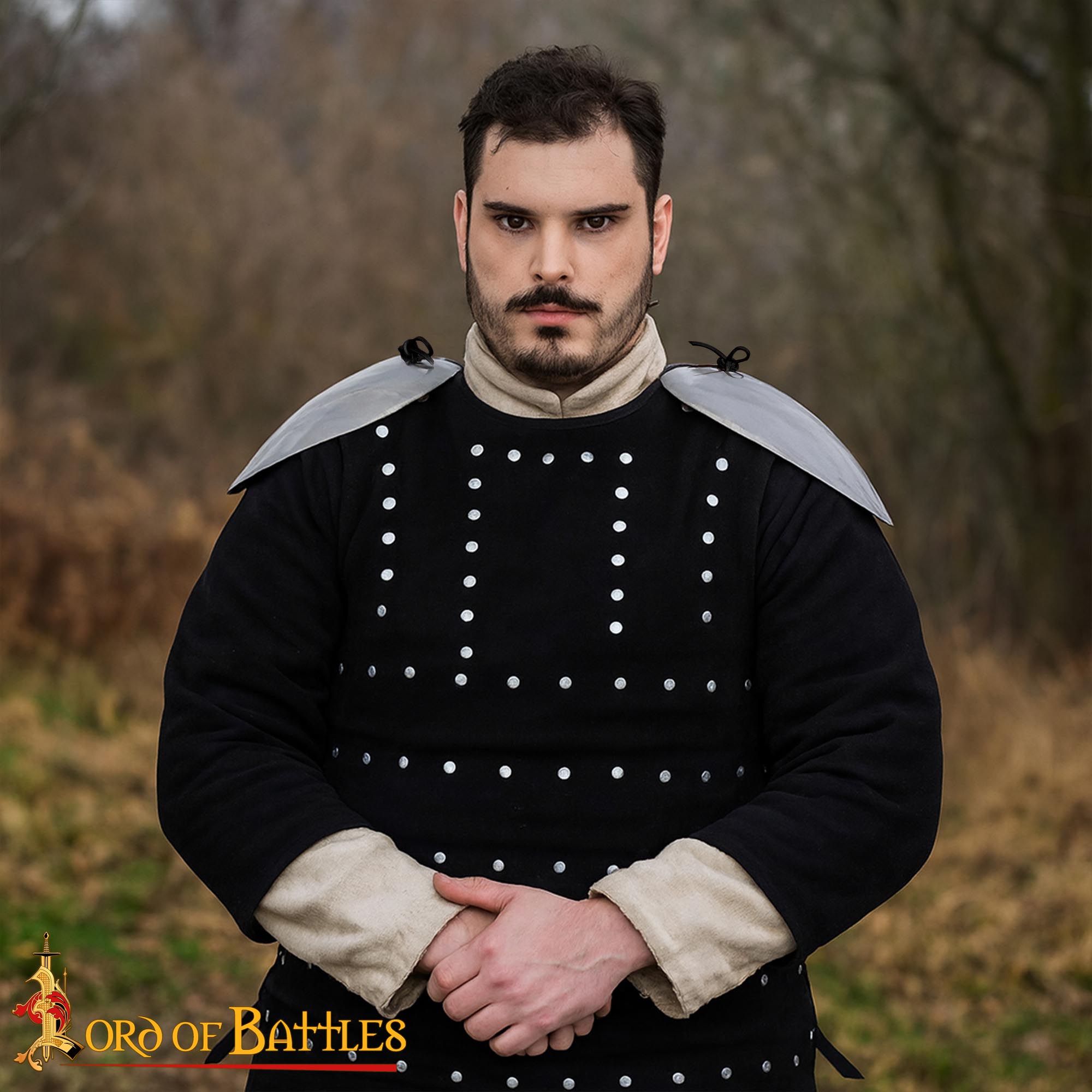 Armadura Medieval Visby Pauldrons Hombro de Acero con Lazos de Cuero - Imagen 2