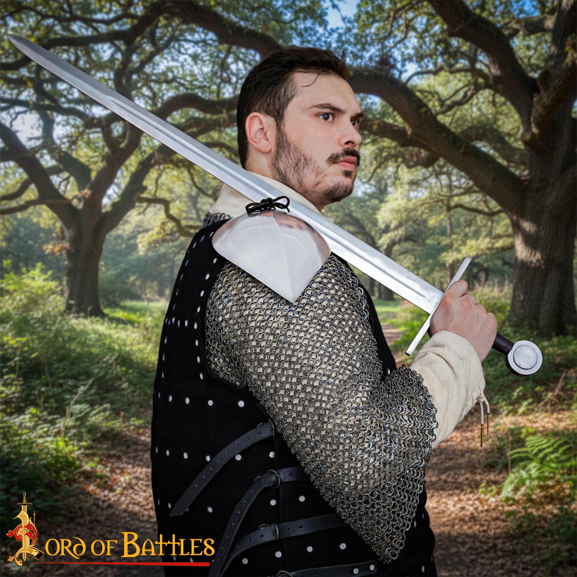 Armadura Medieval Visby Pauldrons Hombro de Acero con Lazos de Cuero - Imagen 5