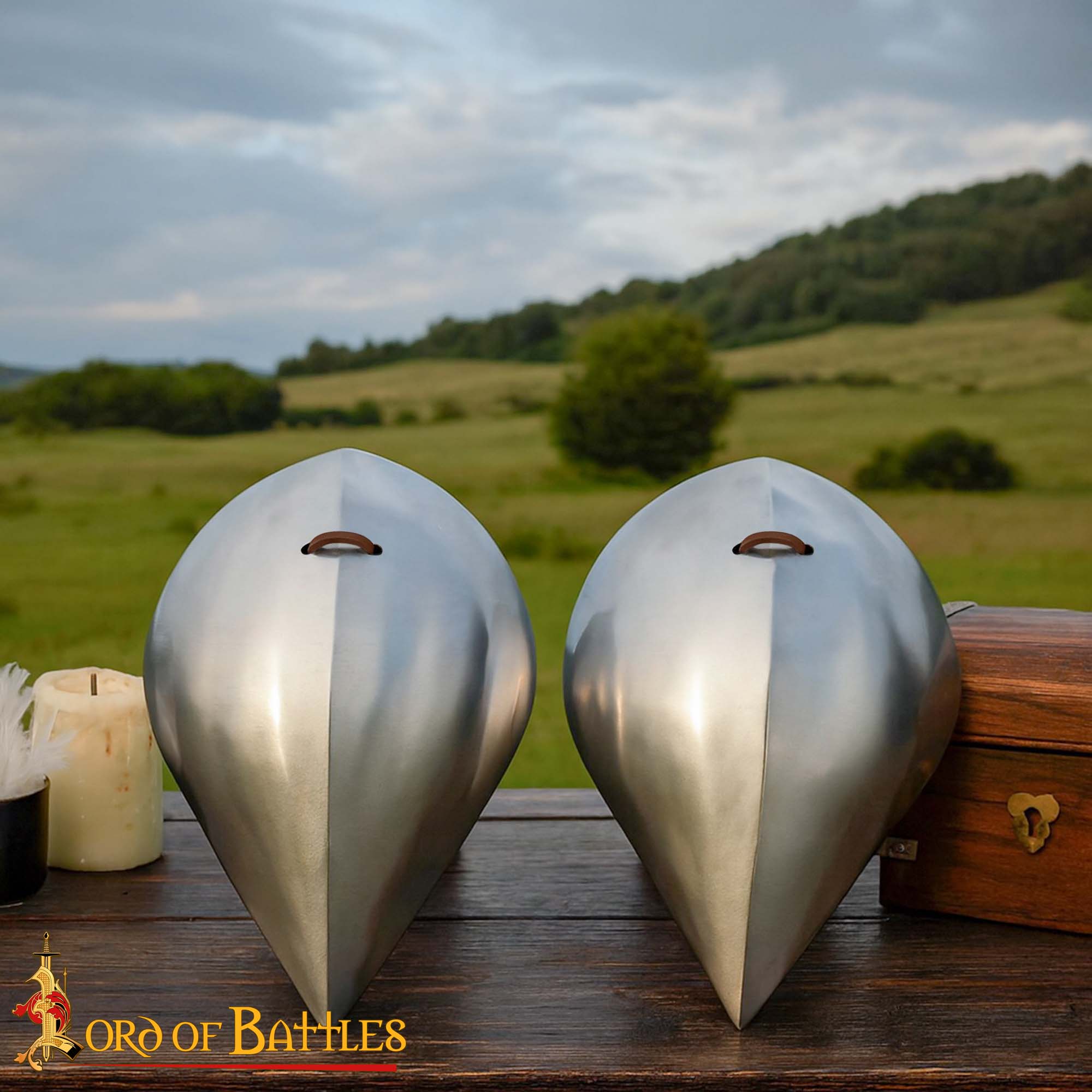 Armadura Medieval Visby Pauldrons Hombro de Acero con Lazos de Cuero - Imagen 16