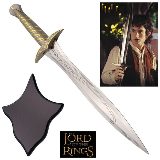 Espada Dardo con expositor de Frodo de El Señor de los Anillos como la de la película con expositor. Vendida por Espadas y más