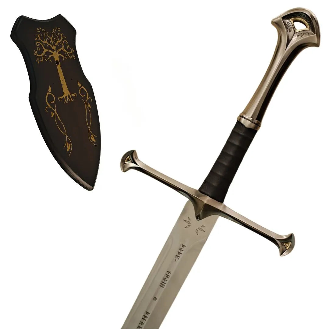 Imagen de Espada Anduril con Expositor y Vaina parte de nuestra colección en Espadas y más, sitio oficial.