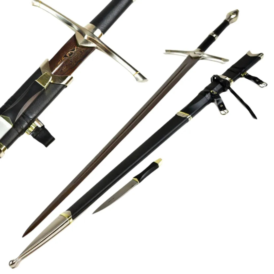 Imagen de Espada Strider funcional de acero de damasco rojo 41802 parte de nuestra colección en Espadas y más, sitio oficial.