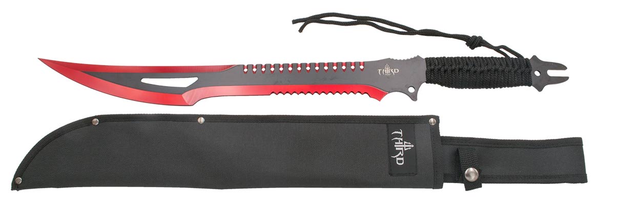 Machete Cortacañas Acero 420 47 Cm Third Gris Rojo