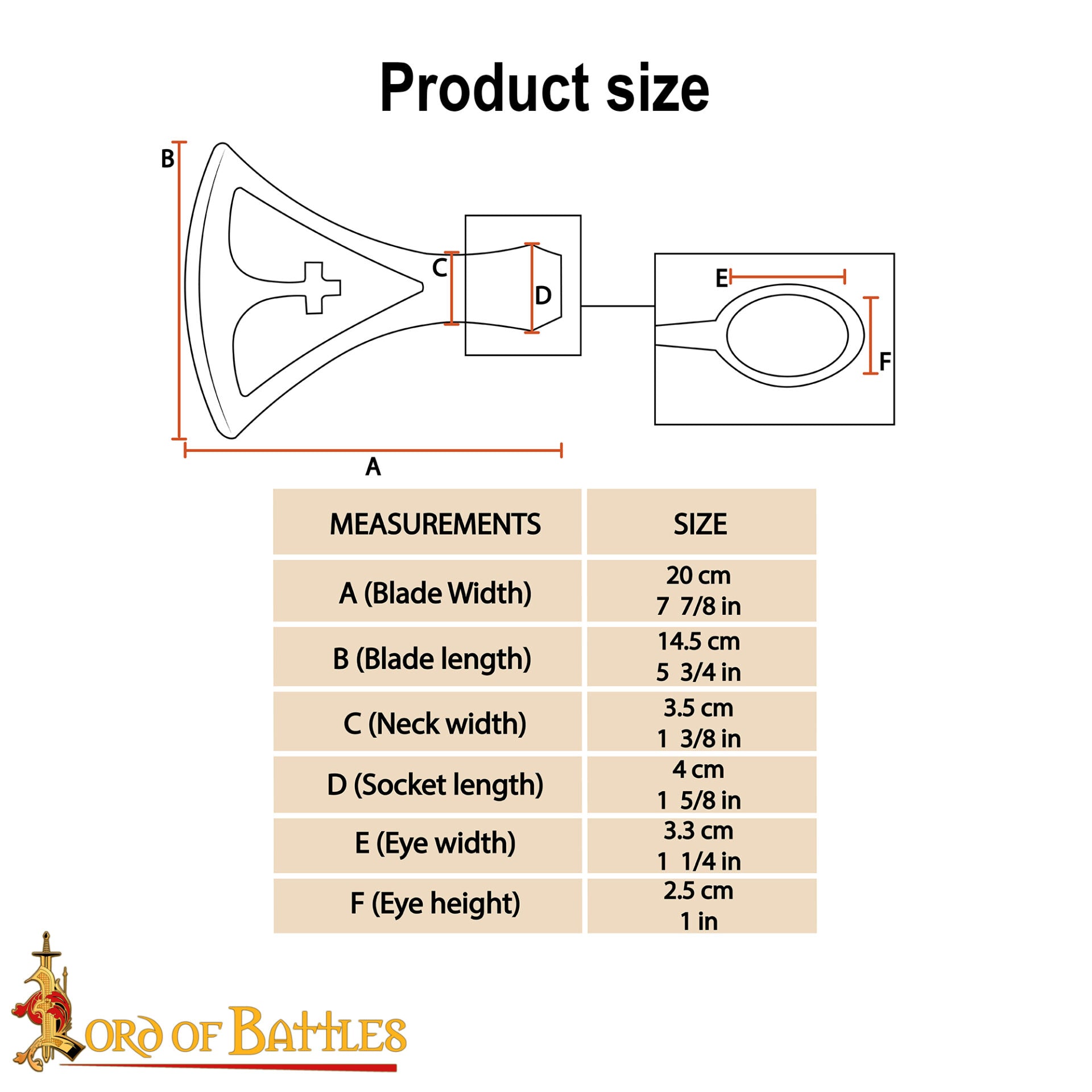 Cabeza de Hacha Vikinga Gotland de Acero Al Carbono Forjada a Mano con Motivo de Cruz - Imagen 3