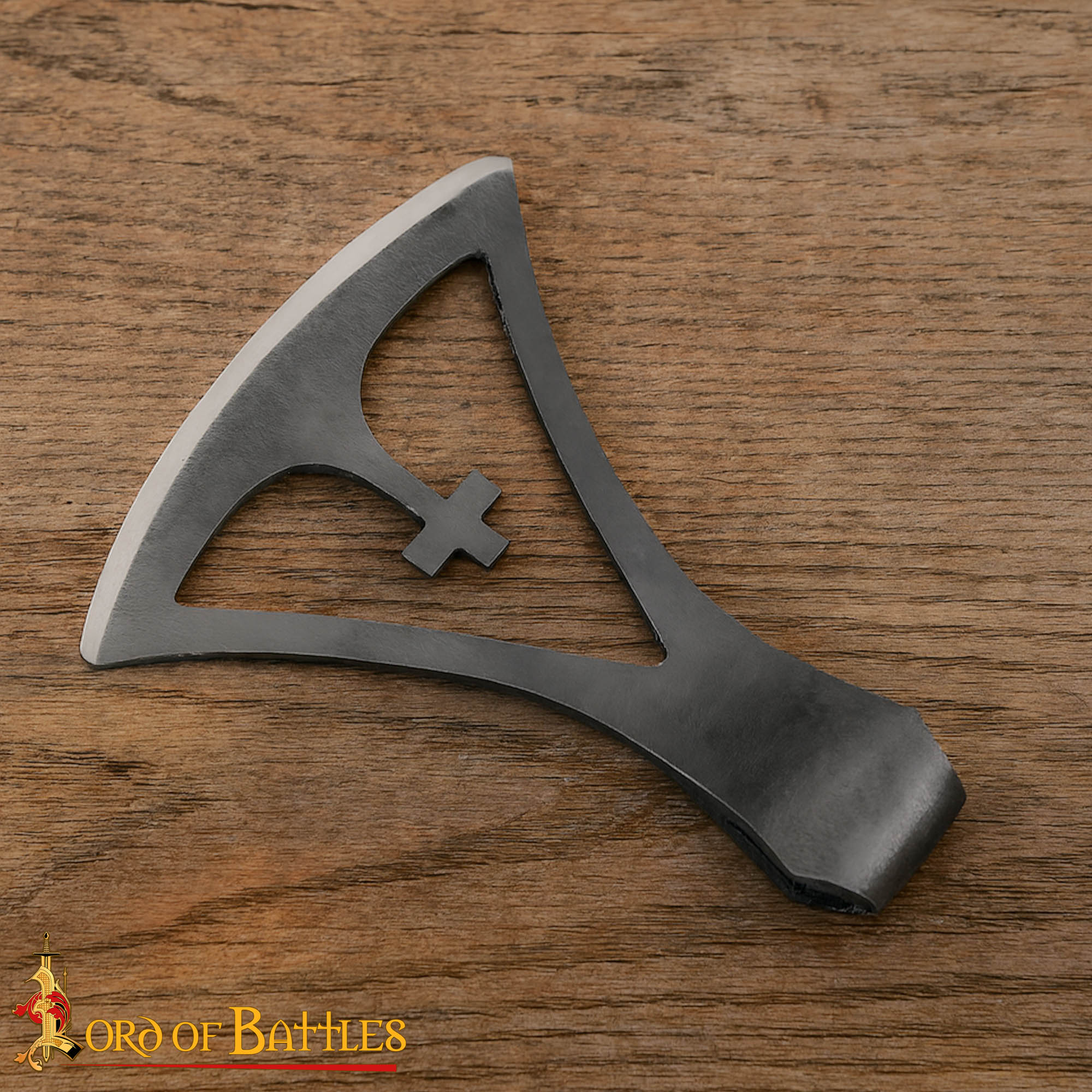 Cabeza de Hacha Vikinga Gotland de Acero Al Carbono Forjada a Mano con Motivo de Cruz - Imagen 6