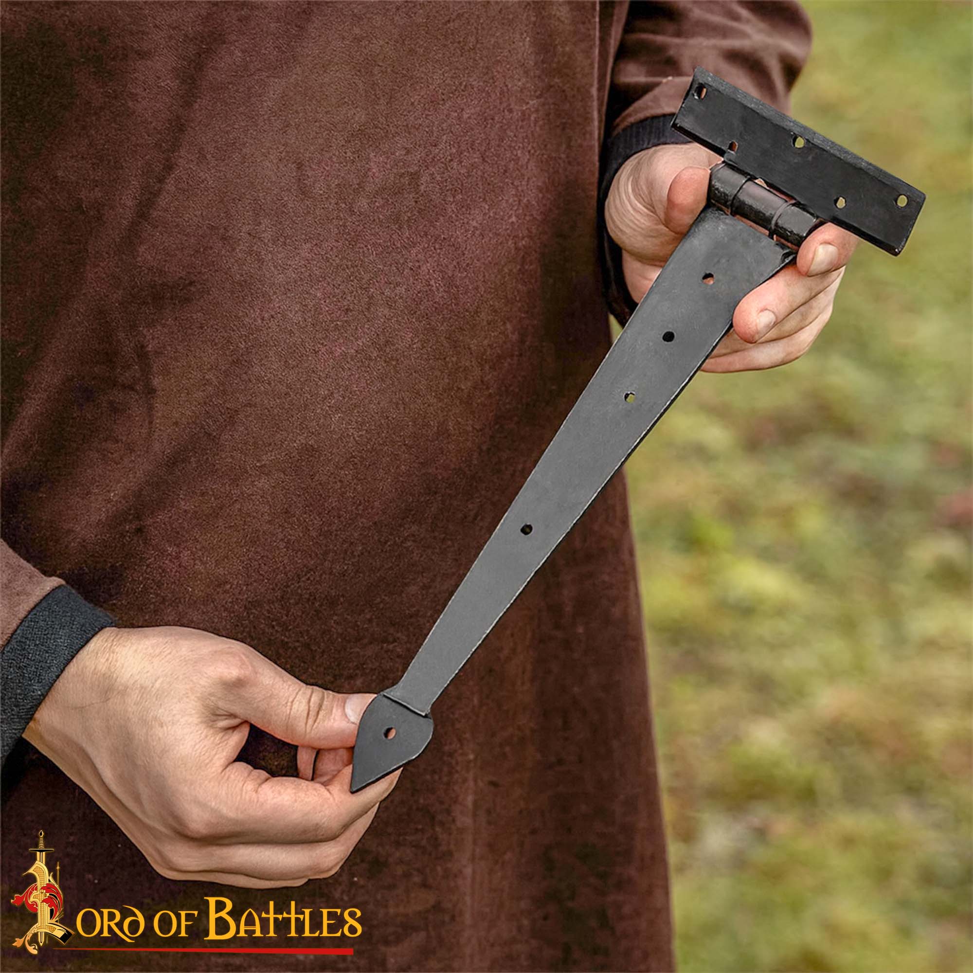 Bisagra de Puerta Rústica de Hierro Forjado a Mano - Bisagra de Correa Resistente para Puertas, Armarios y Cofres - Imagen 5