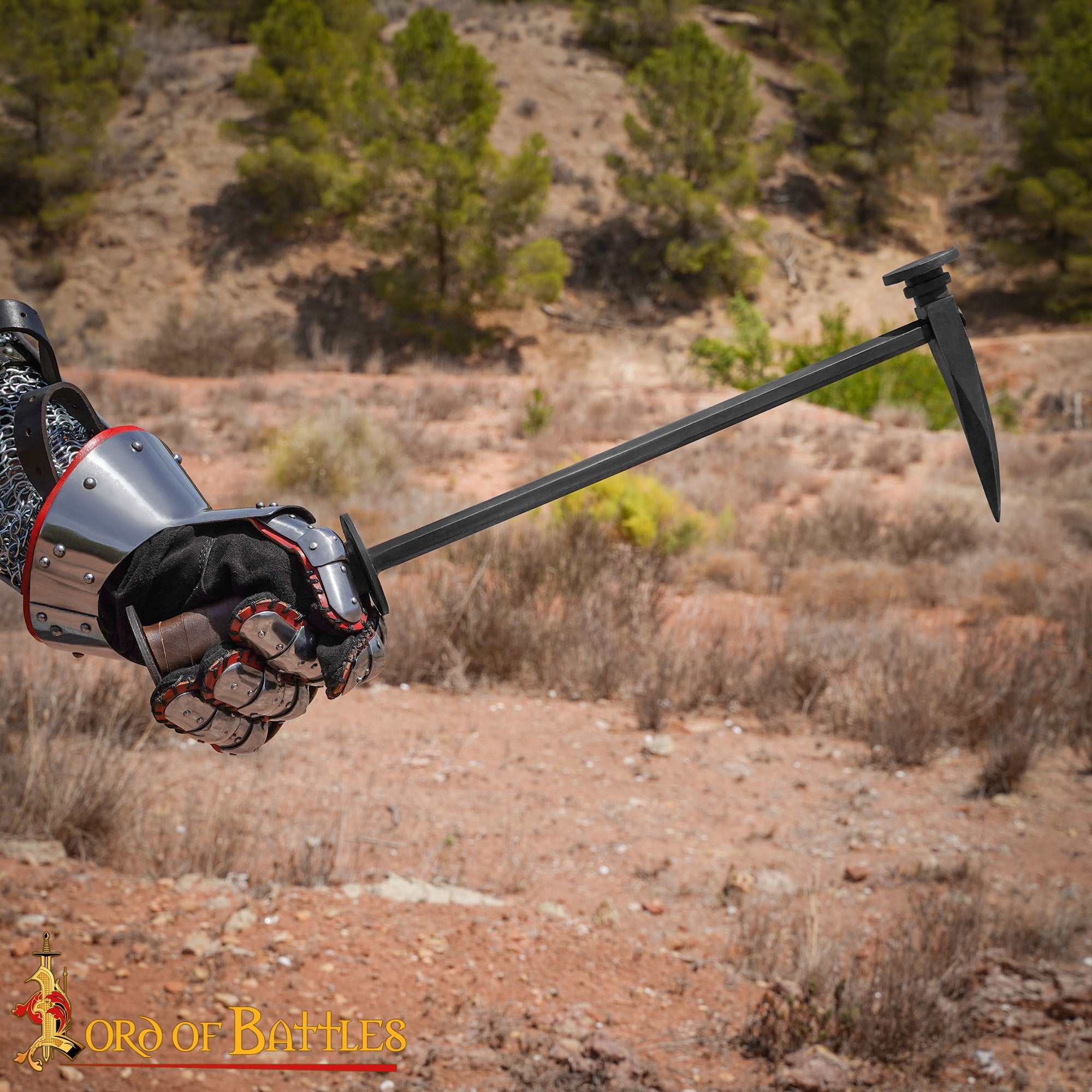 Martillo de Guerra Medieval de Pico de Cuervo Forjado a Mano - Imagen 7