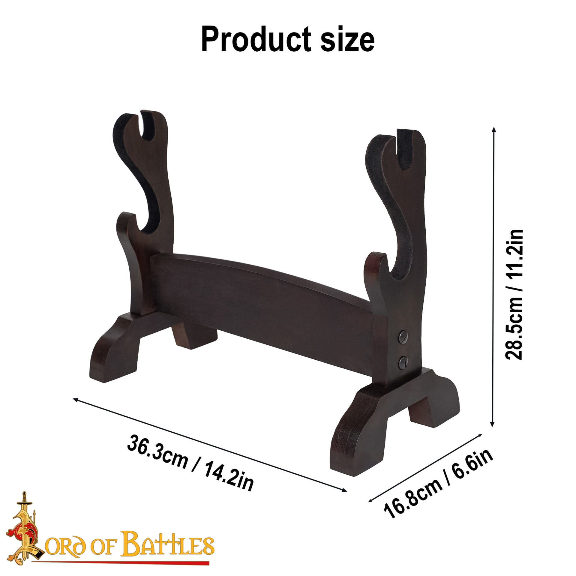 Expositor para Espadas Medievales y Katanas de Madera de Dos Pisos - Imagen 3