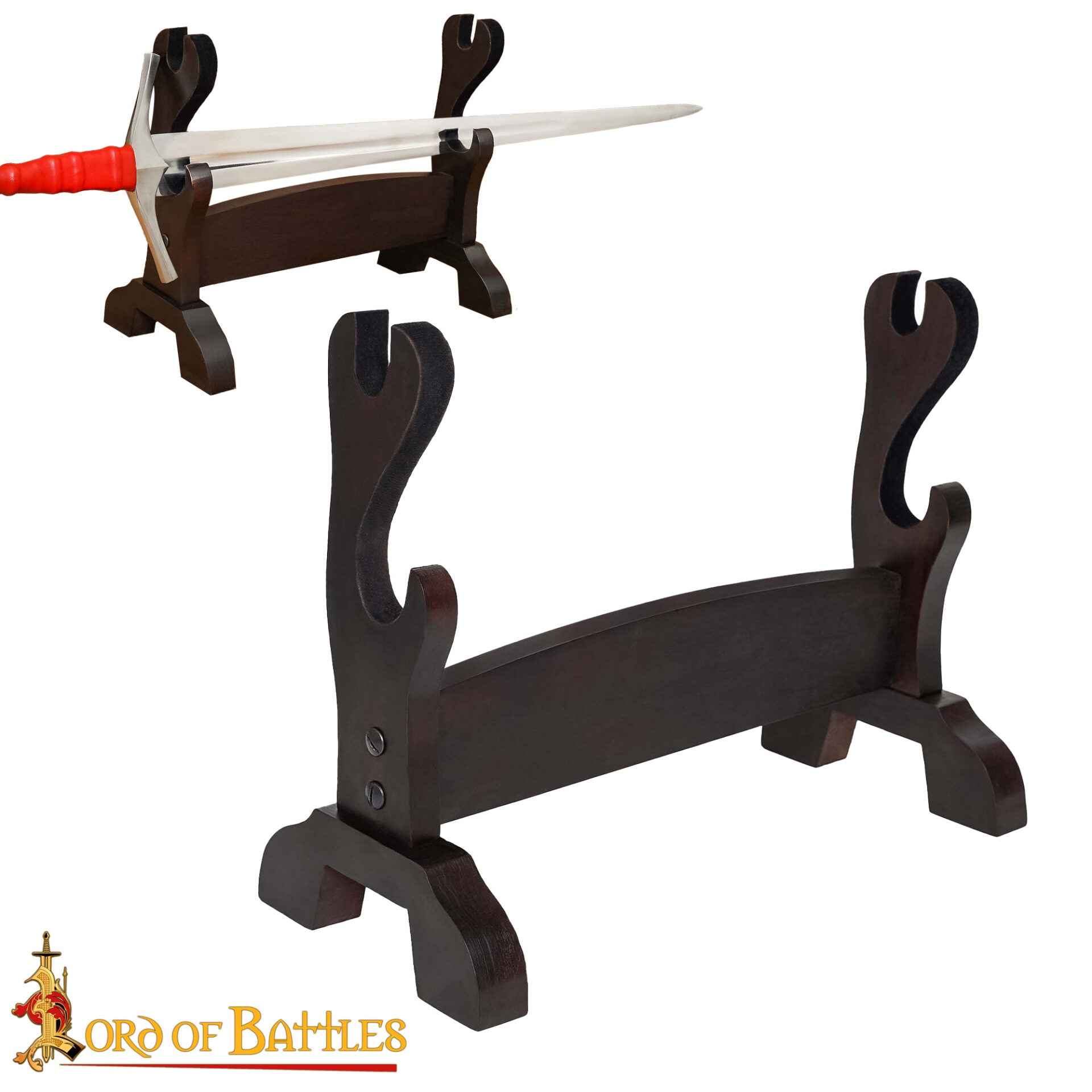 Expositor para Espadas Medievales y Katanas de Madera de Dos Pisos - Imagen 4
