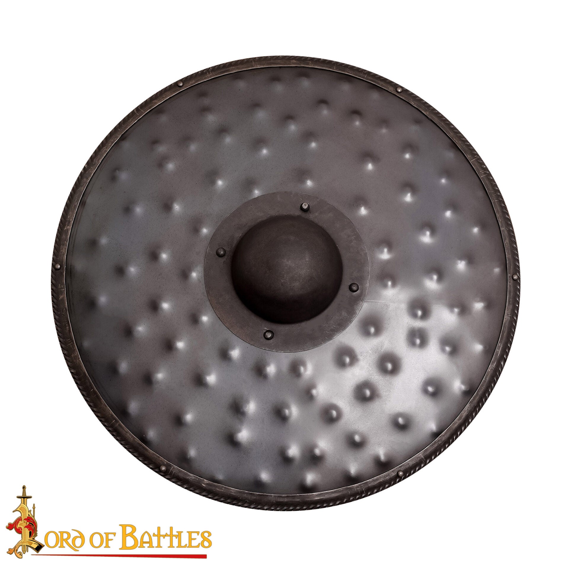 Escudo Rústico de Bárbaro de Fantasía Forjado a Mano, Acero de Calibre 16 para Larp y Exhibición - Imagen 4