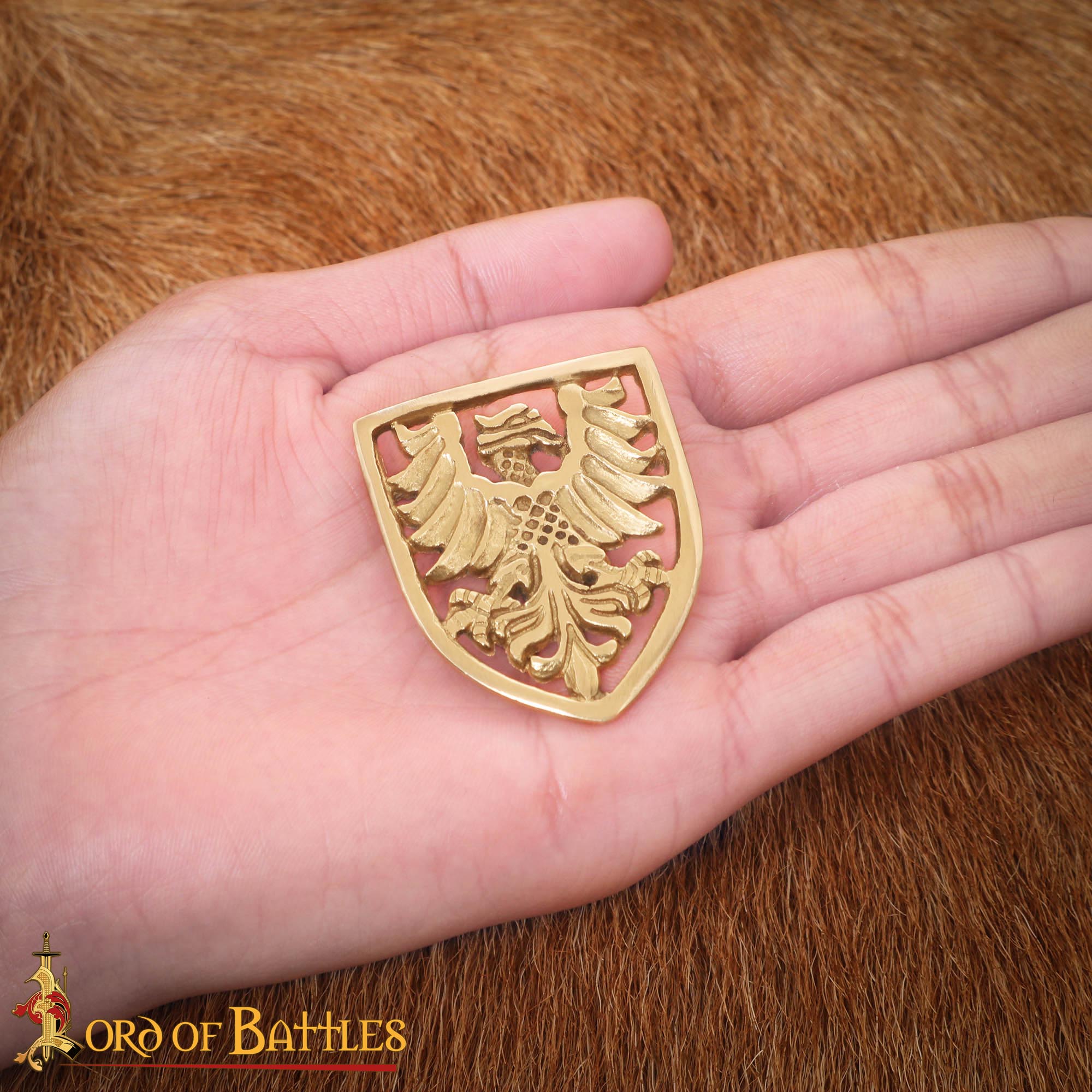 Escudo Heráldico de Águila Adornos de Latón - Juego de 5 Monturas Decorativas Medievales - Imagen 6