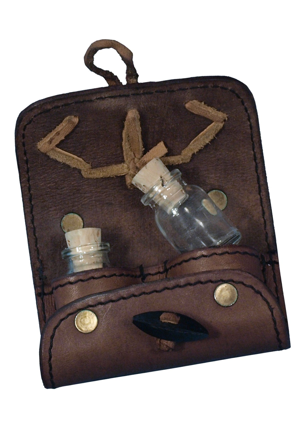 Imagen única de: Bolsa De Pociones De Cuero Con 2 Botellas.
