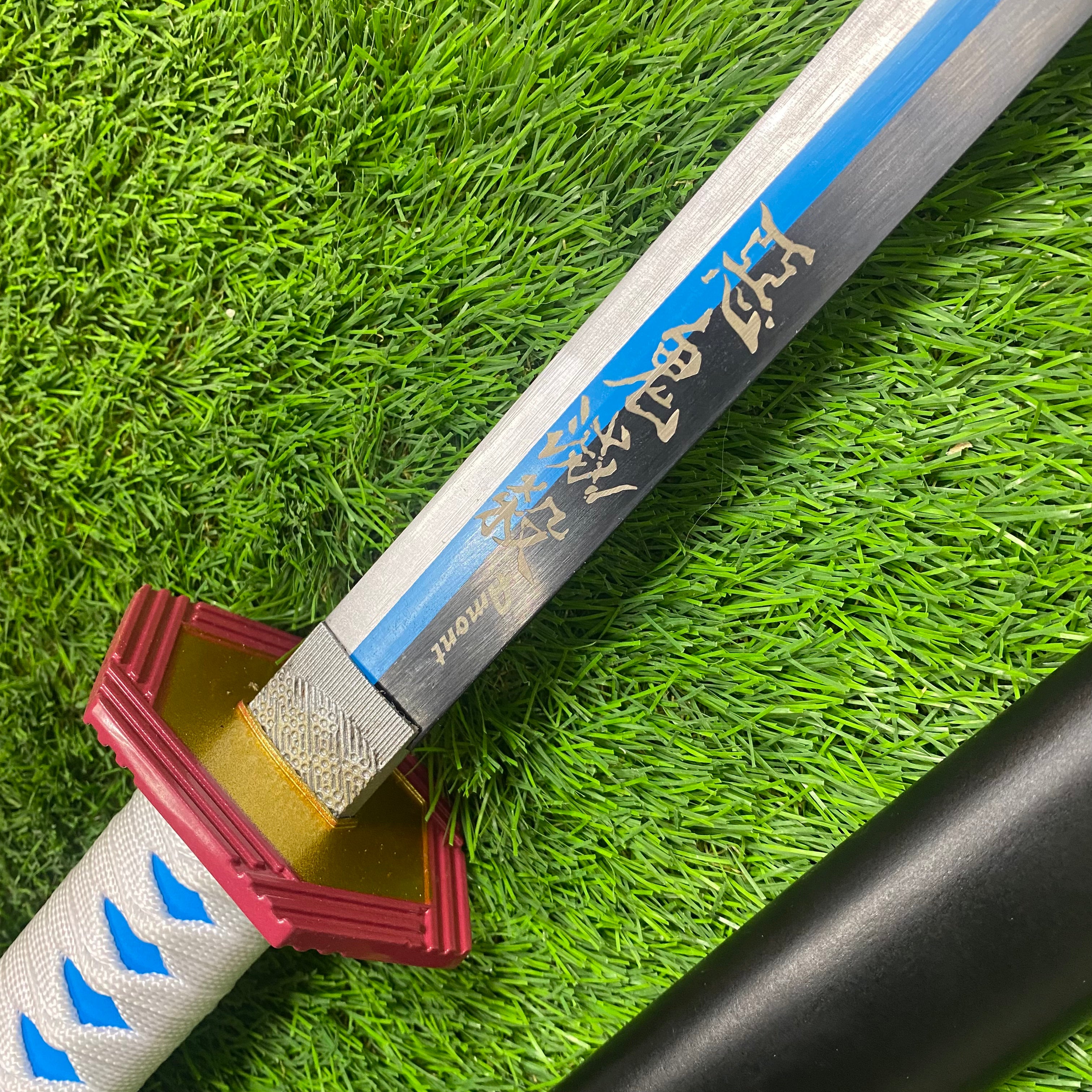 Katana Decorativa de Acero de Tomioka Giyuu Kimetsu no Yaiba C/Defectos N93