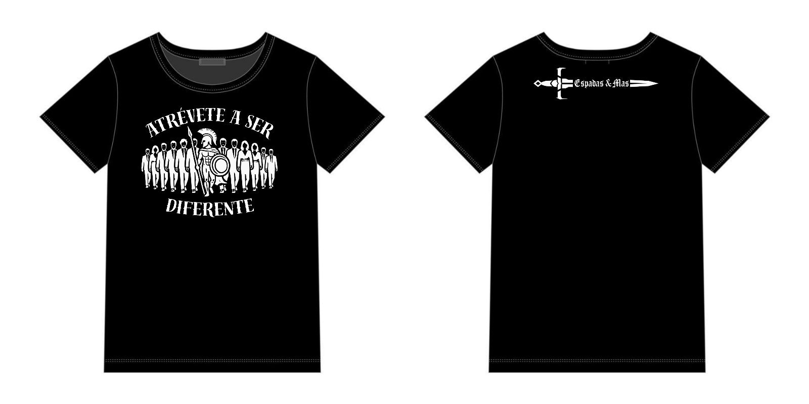Imagen de Camiseta Espadas y Más Atrévete a ser diferente parte de nuestra colección en Espadas y más, sitio oficial.