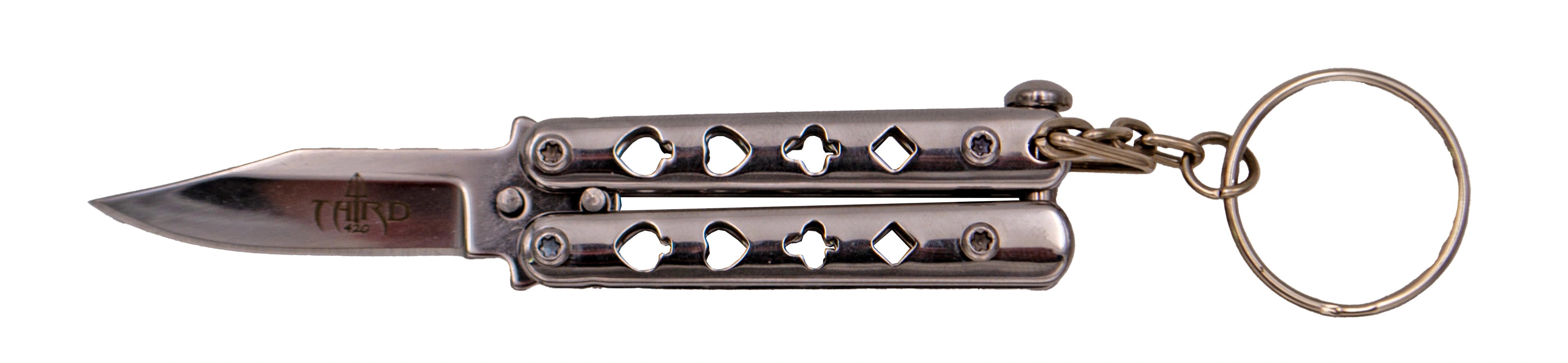 Imagen de Navaja LLavero de Mariposa - Punta Drop Point - Variedad de Acabados parte de nuestra colección en Espadas y más, sitio oficial.