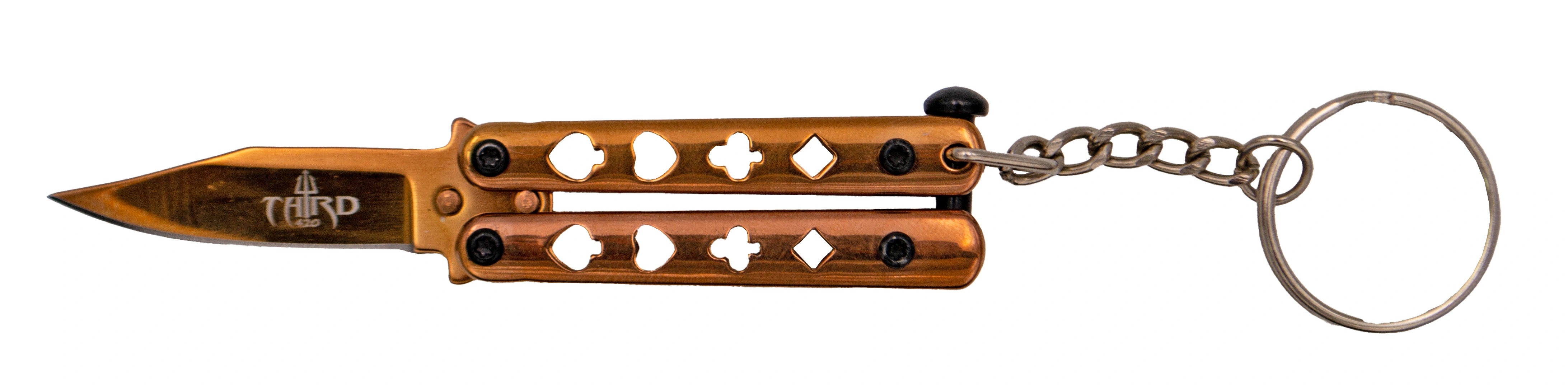 Imagen de Navaja LLavero de Mariposa - Punta Drop Point - Variedad de Acabados parte de nuestra colección en Espadas y más, sitio oficial.