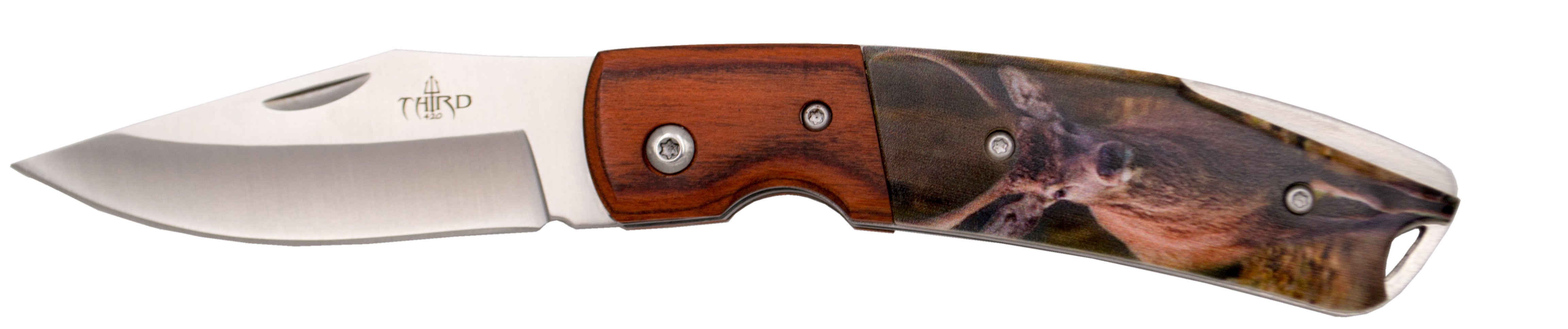 Third Knife ABS Handle 3D Deer Detail Stainless Steel 7.7 cm