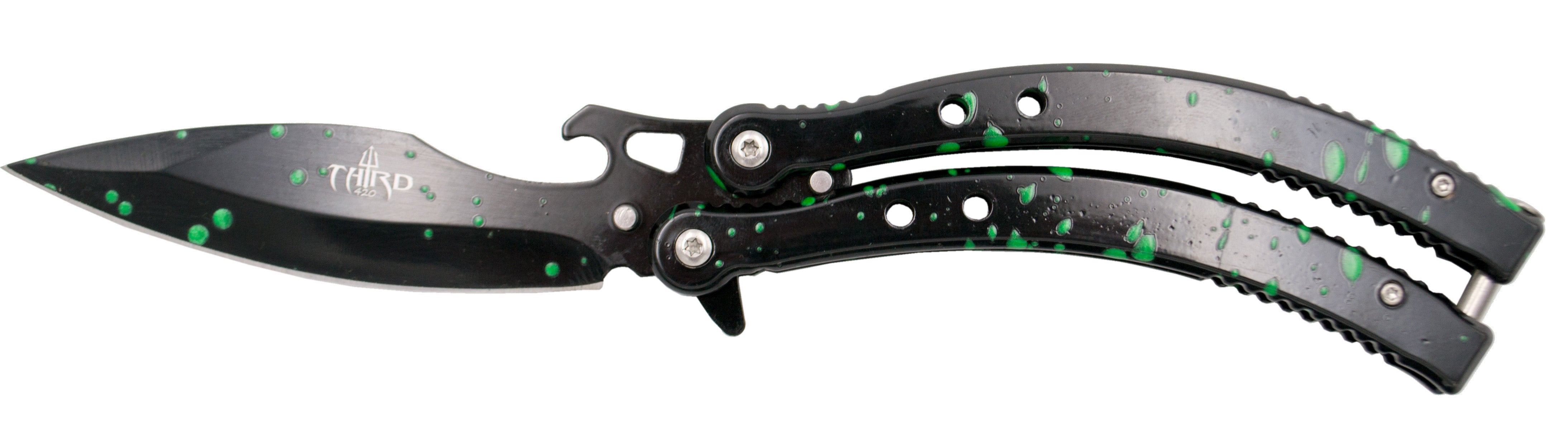 Terceira faca K2923 verde cai 10,5 cm