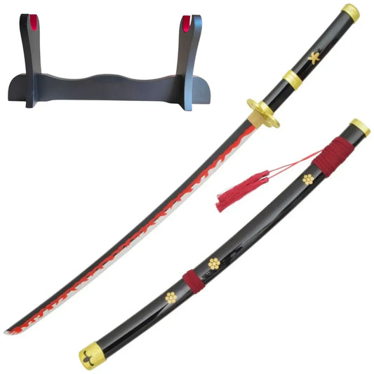 Katana Decorativa de Bambú - Enma Negra - One Piece - katanero básico