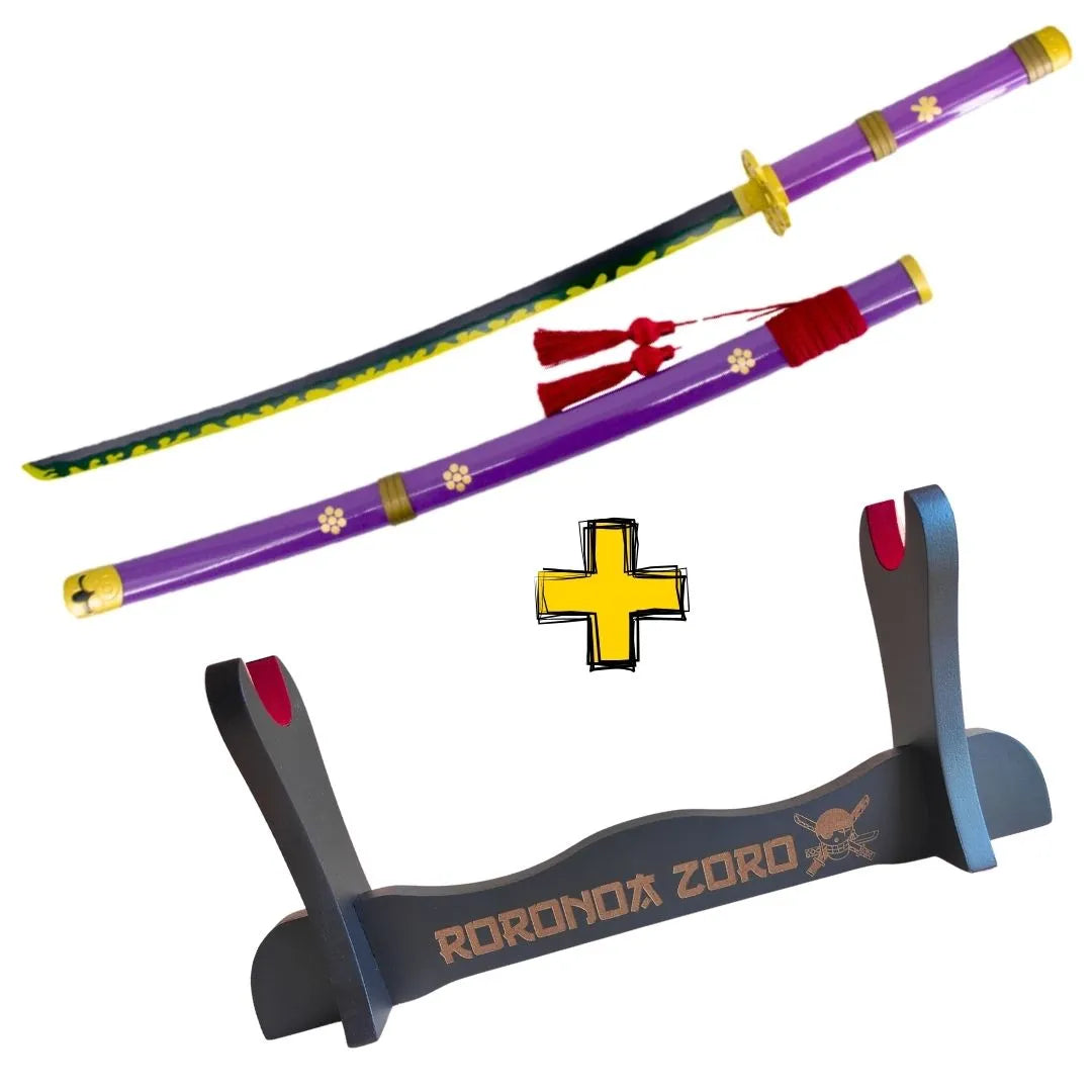 Imagen de Katana Enma de Zoro de one piece morada versión decorativa parte de nuestra colección en Espadas y más, sitio oficial.