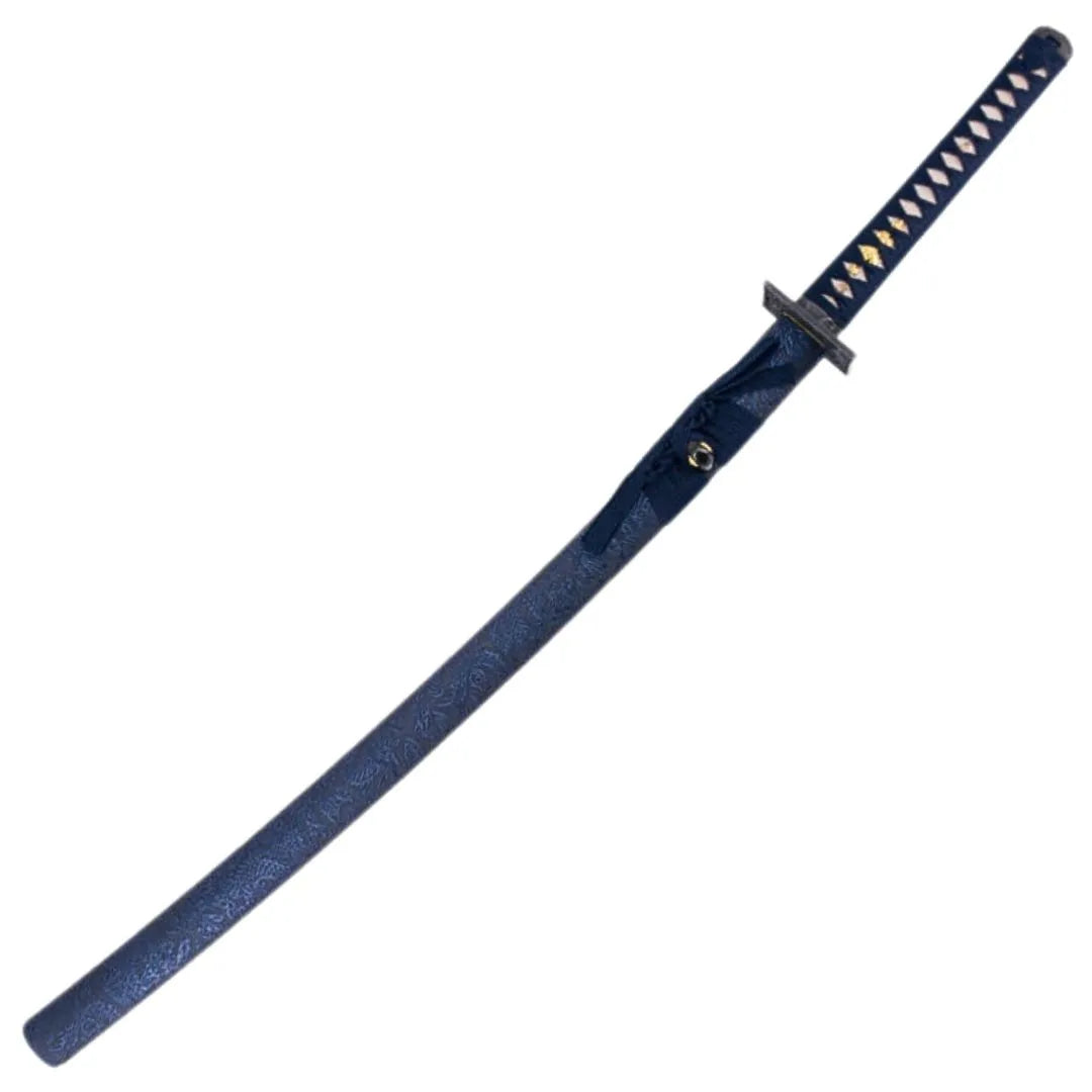Katana Funcional Afilada - Acero de Damasco Azul
