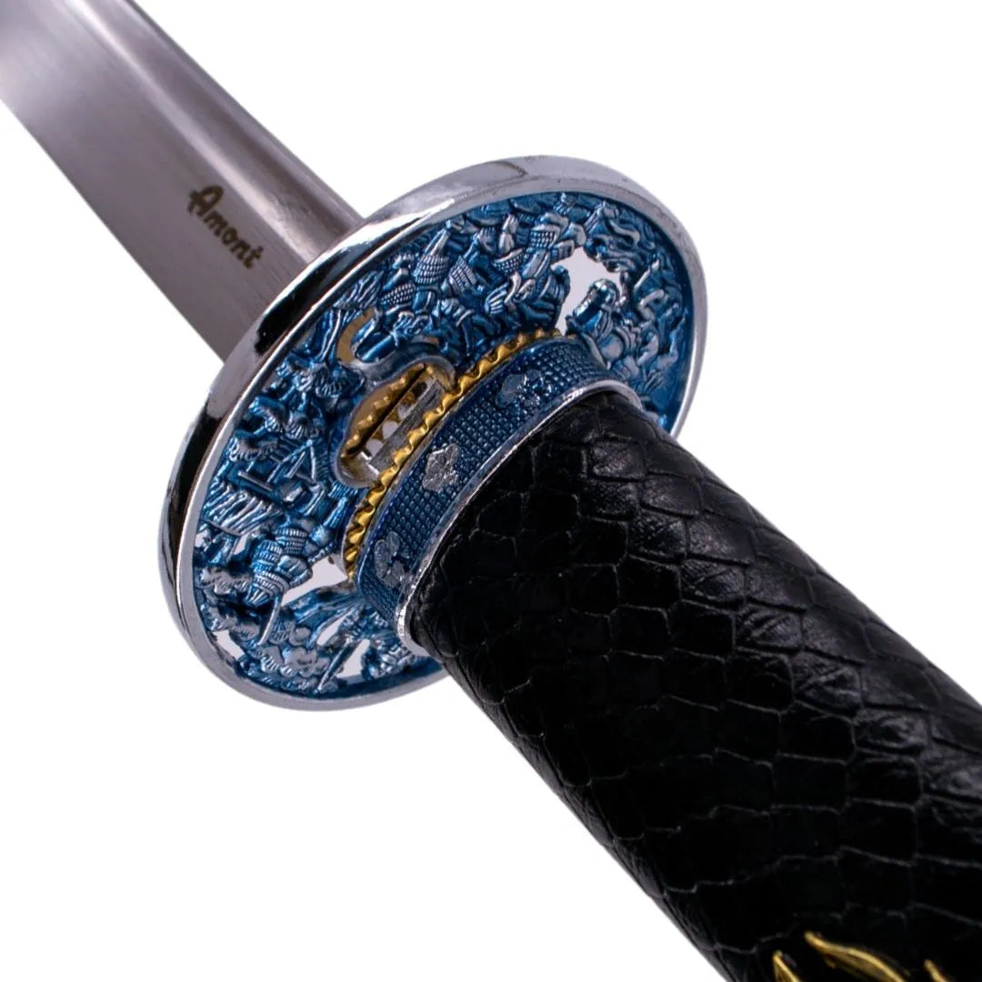 Imagen de Katana Funcional Decorada Negra parte de nuestra colección en Espadas y más, sitio oficial.