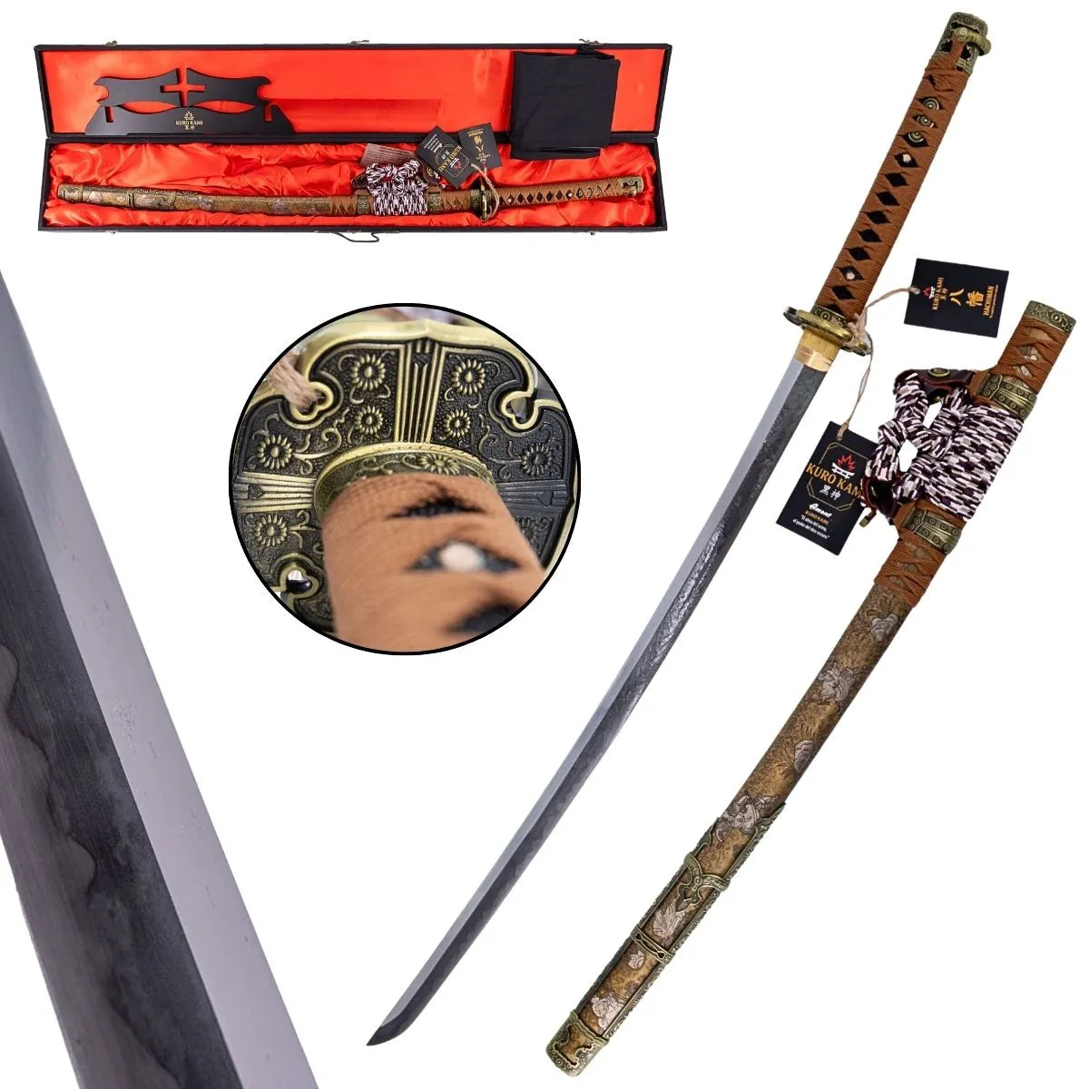 Katana Funcional Kuro Kami Hachiman – Acero 1090 Certificado